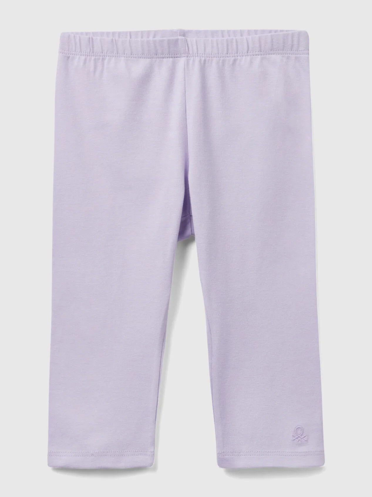 3/4 leggings in stretch cotton - Lilac | Benetton