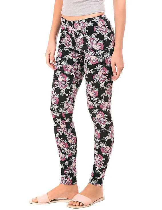 Aeropostale Floral Print Cotton Spandex Leggings