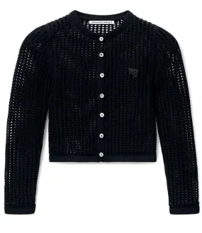 ALEXANDERWANG.TKNIT CROPPED CREWNECK CARDIGAN