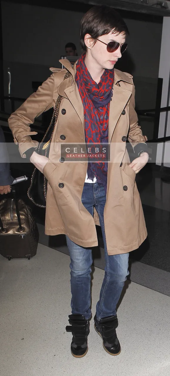 Anne Hathaway Brown Trench Coat