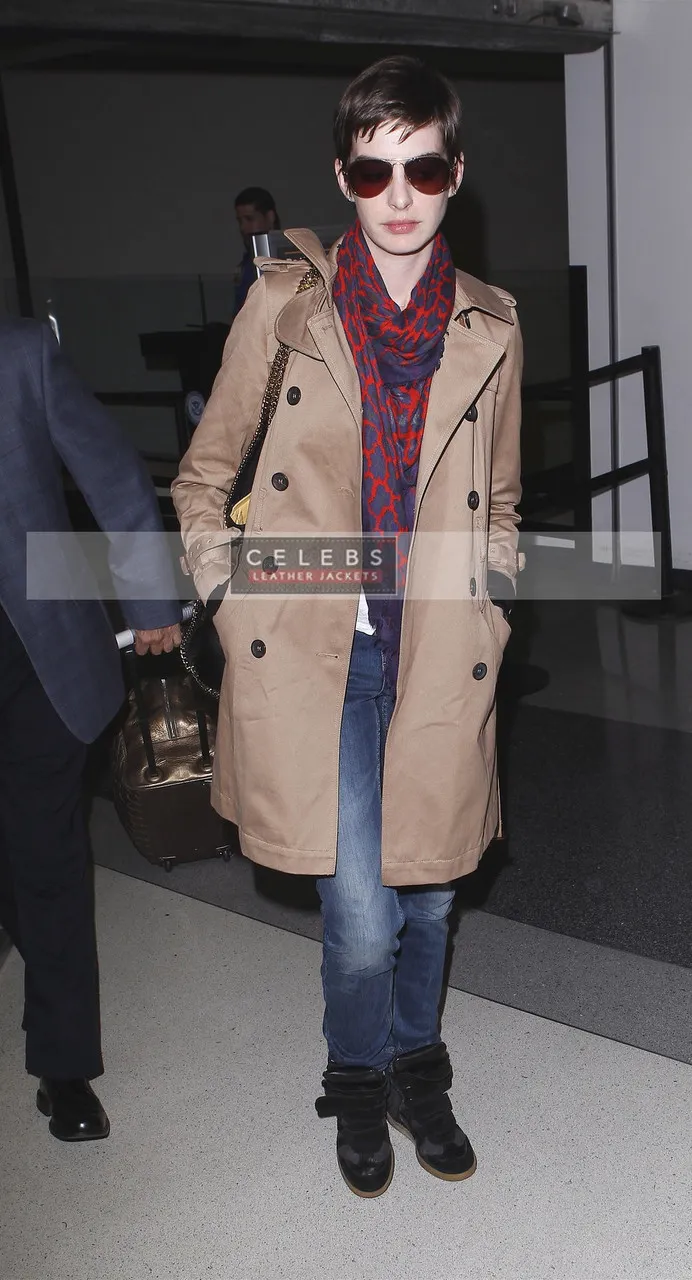 Anne Hathaway Brown Trench Coat