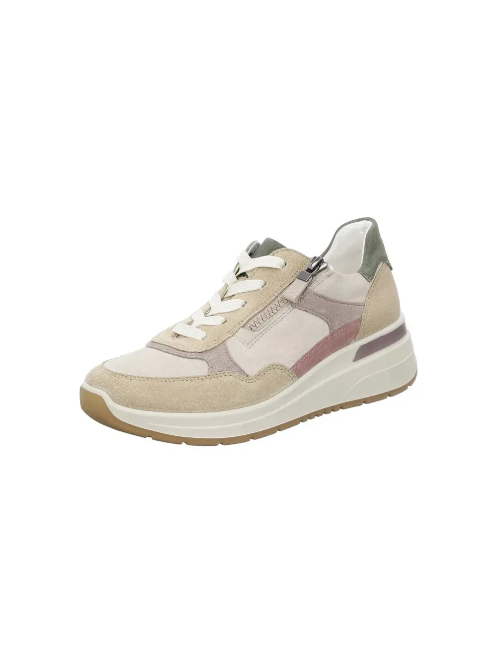 Ara Women's Gardenia Sneaker Sand, Shell, Moon, Rose, Thyme Suede