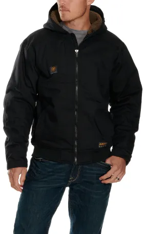 Ariat Men's Rebar Black DuraCanvas Hooded Jacket