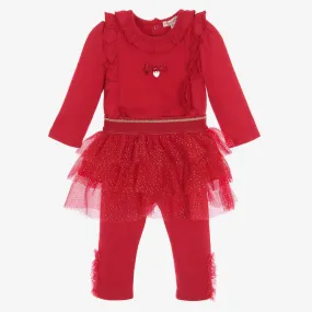 Baby Girls Red Leggings Set