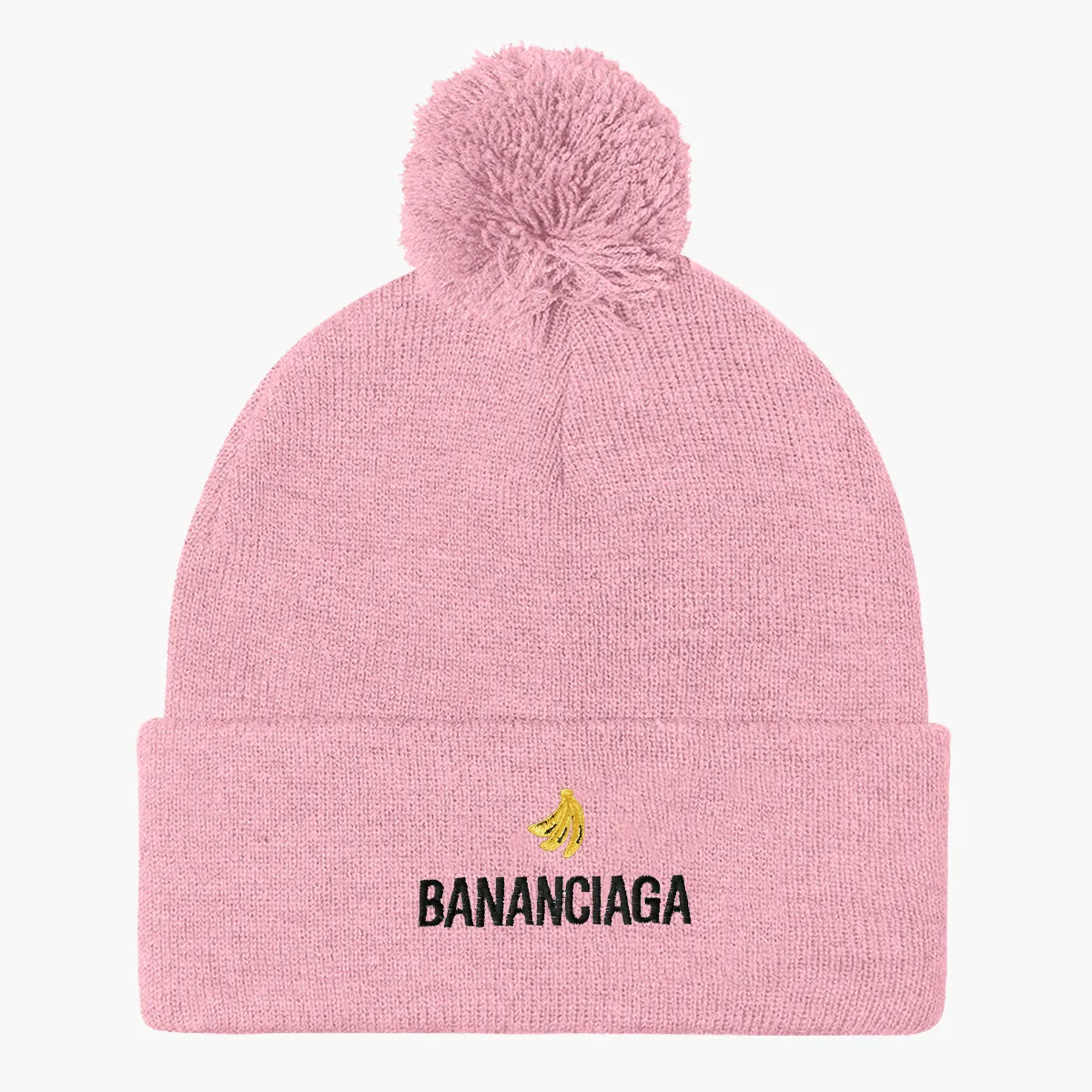 Bananciaga Embroidered Pom Pom Beanie