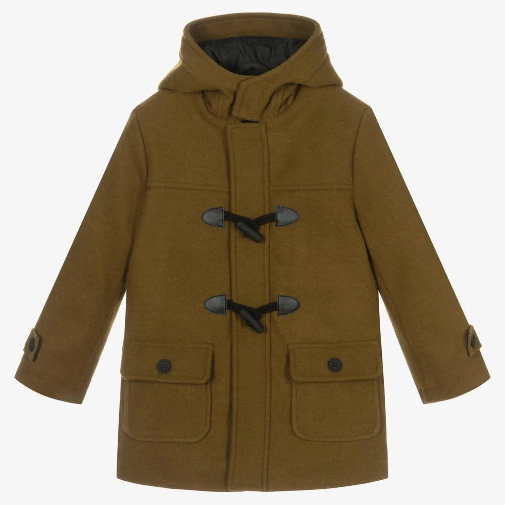 Boys Olive Green Duffle Coat