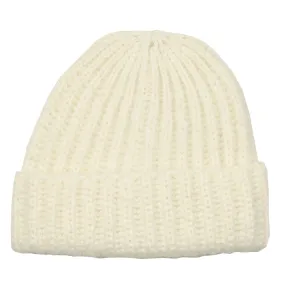 cableami - Mohair Tube-Yarn Beanie - White