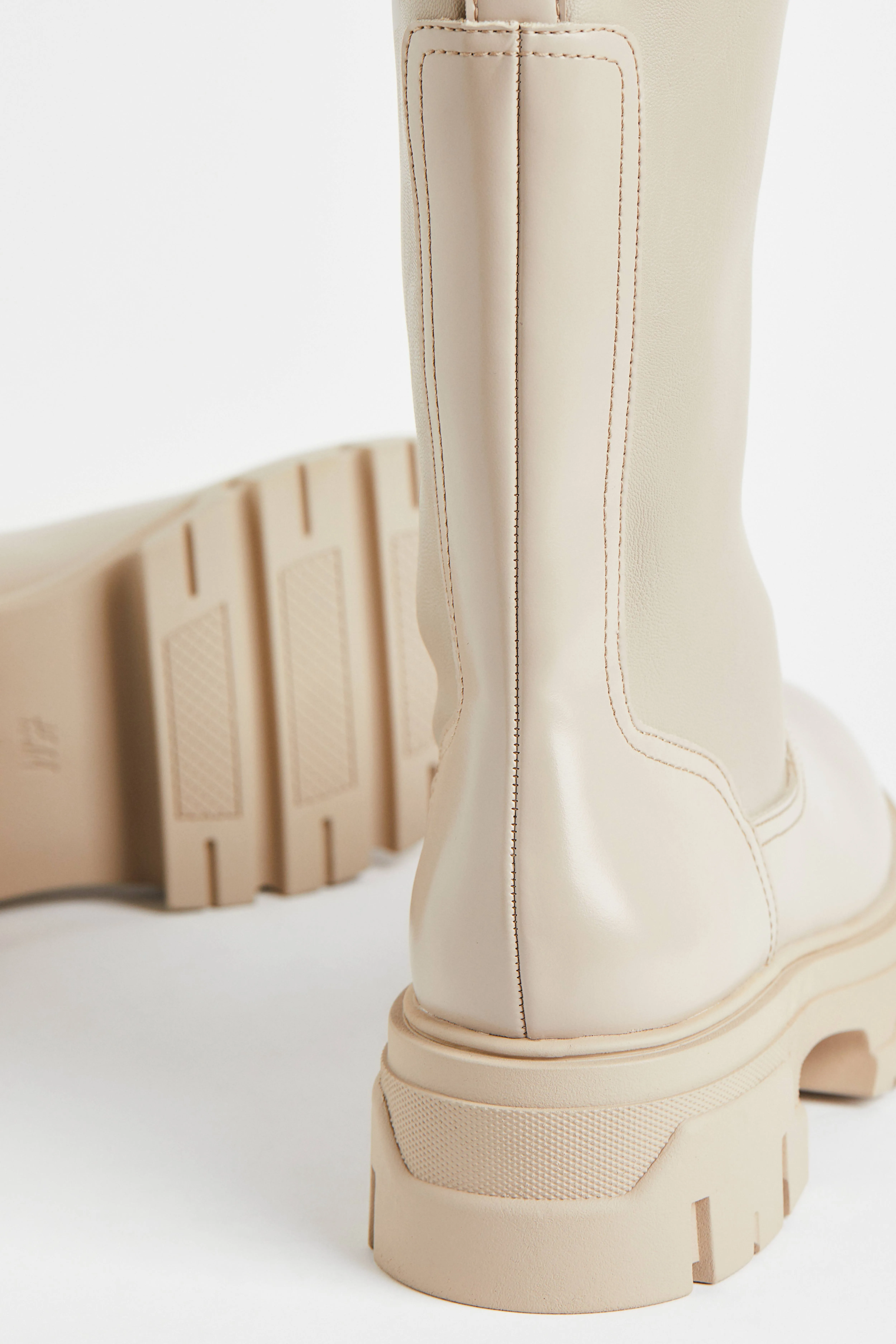 Calf-length boots - No heel - Light beige - Ladies | H&M GB