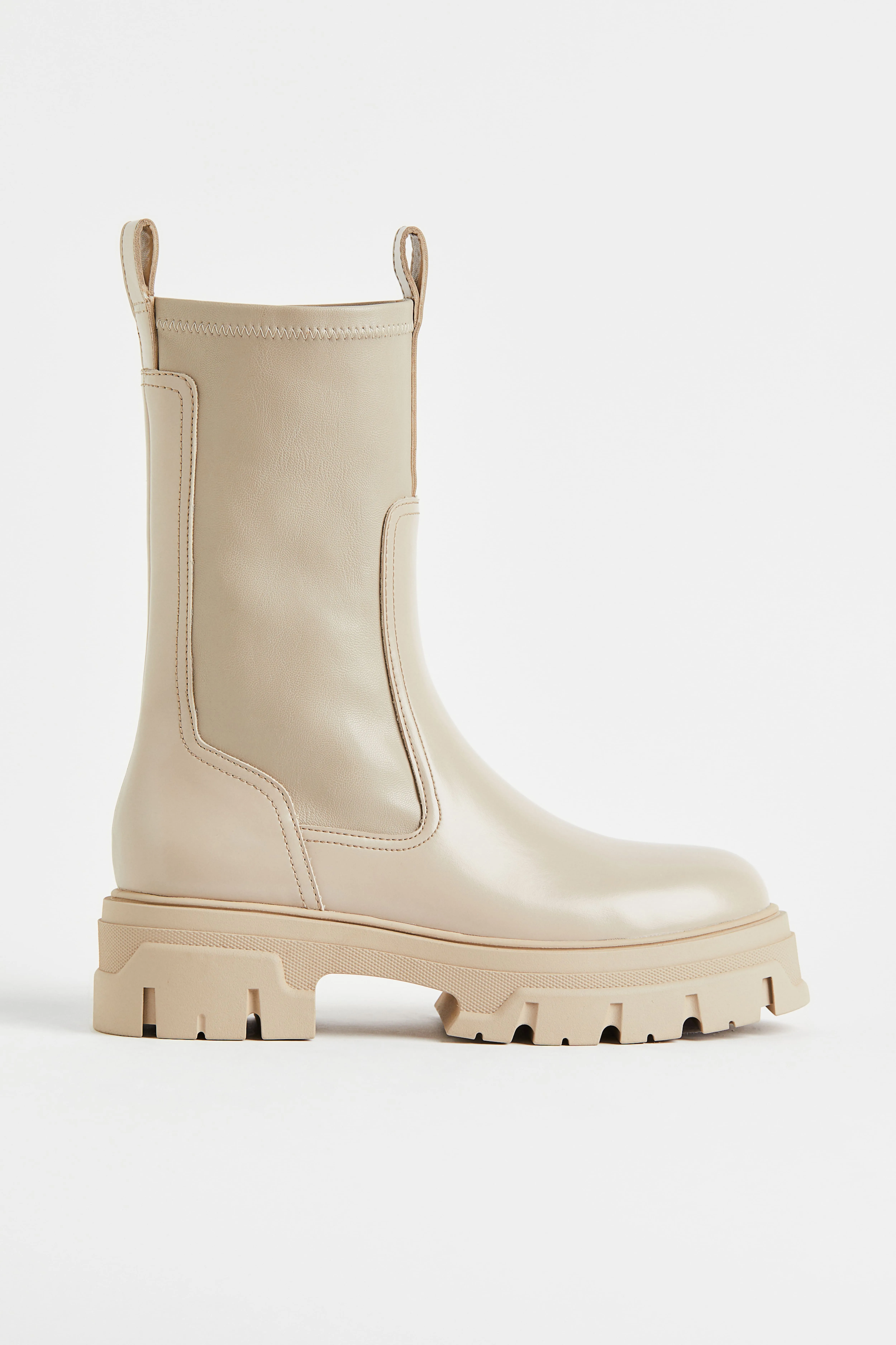 Calf-length boots - No heel - Light beige - Ladies | H&M GB