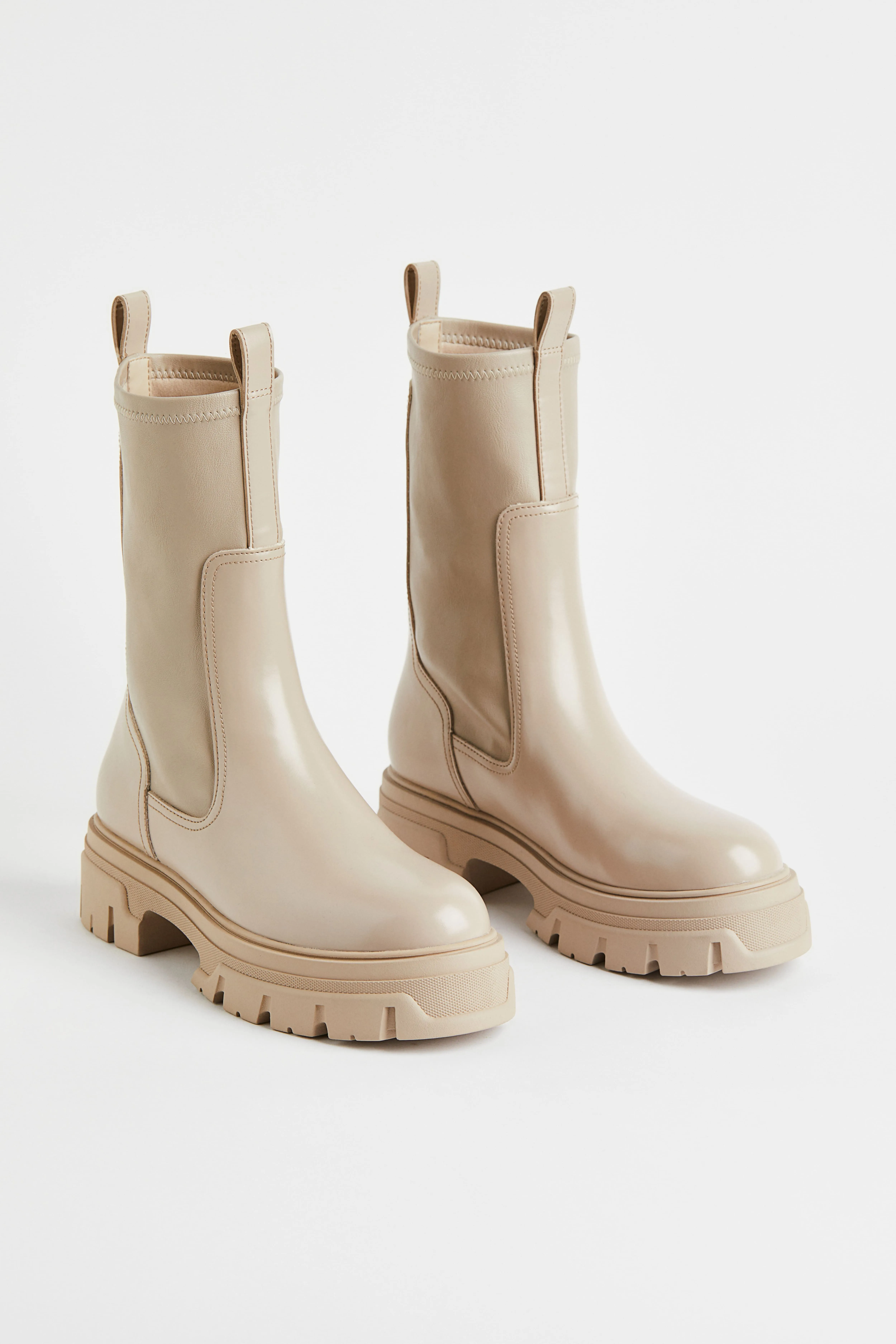 Calf-length boots - No heel - Light beige - Ladies | H&M GB