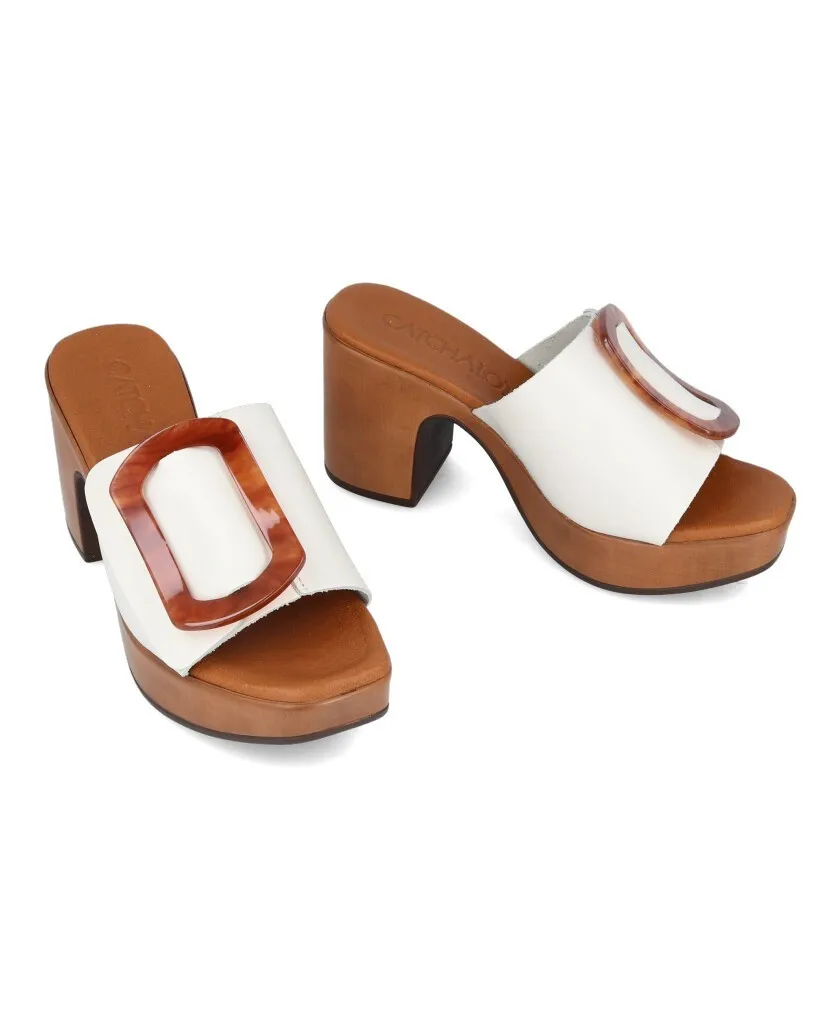 Catchalot Sandra 5246 White sandals with buckle