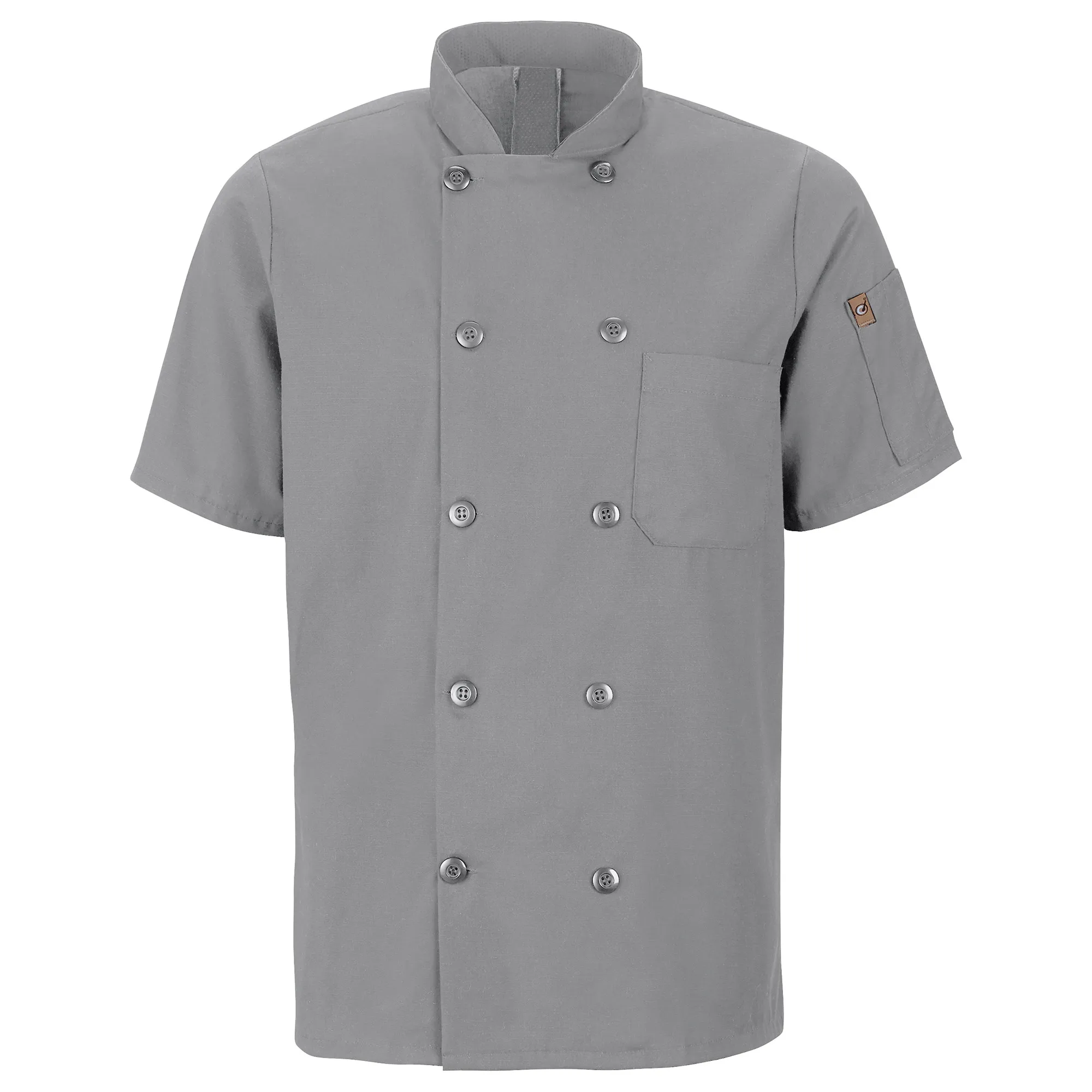 Chef Designs 046X Men's Short Sleeve Chef Coat with MIMIX and OilBlok - Grey