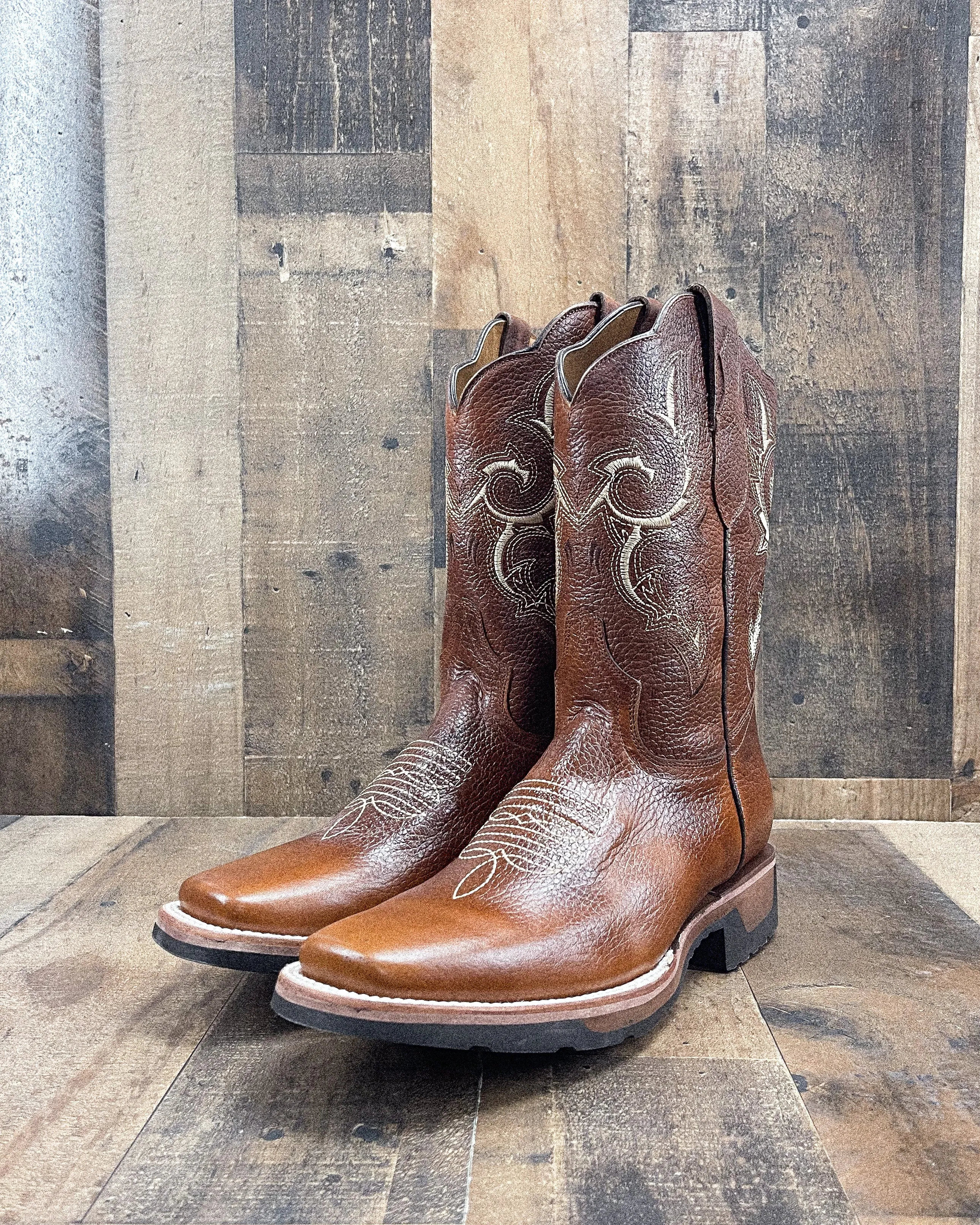 DARTANIAN COGNAC | MEN SQUARE TOE COWBOY BOOTS