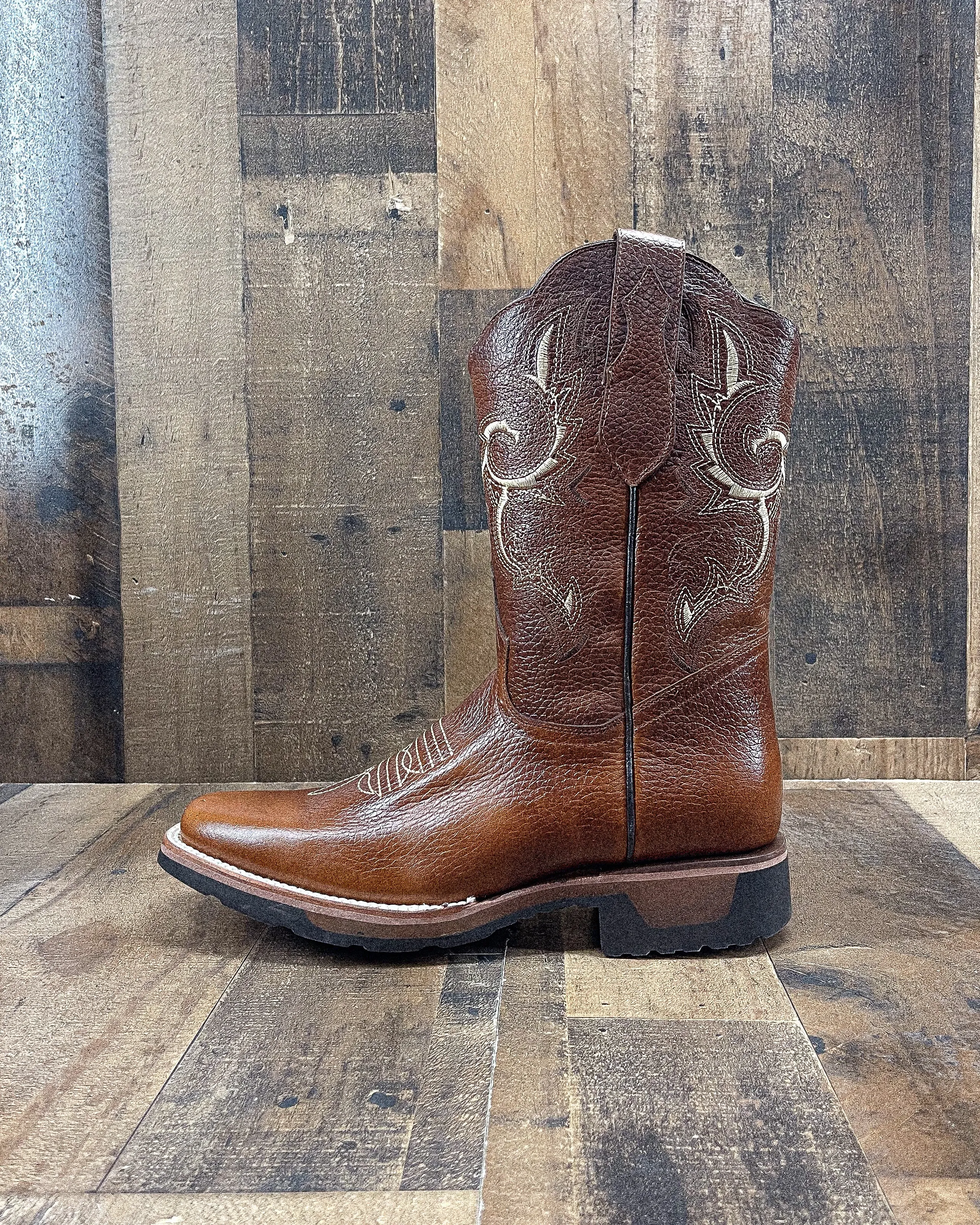 DARTANIAN COGNAC | MEN SQUARE TOE COWBOY BOOTS