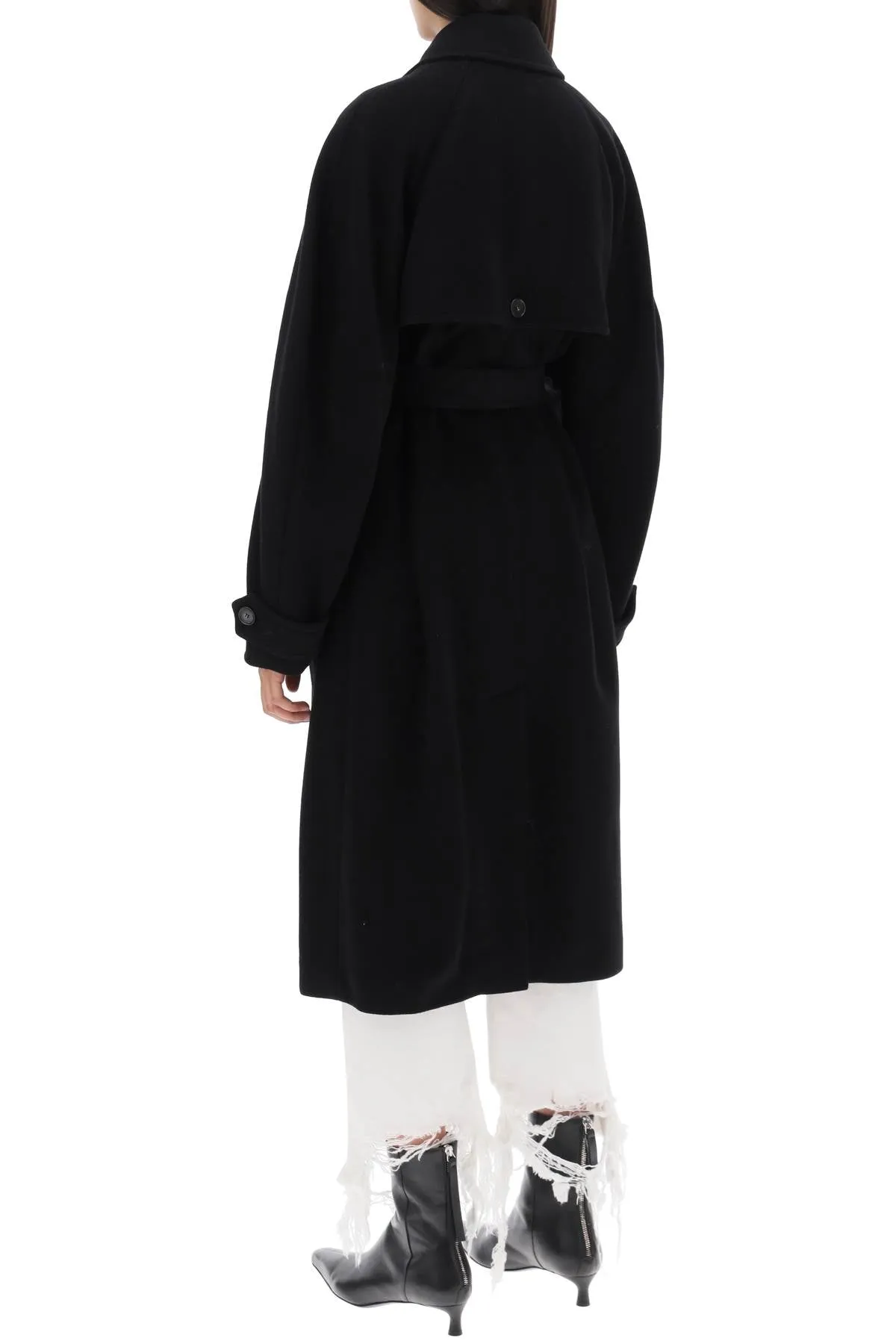 Double Breasted Wool Trench Coat