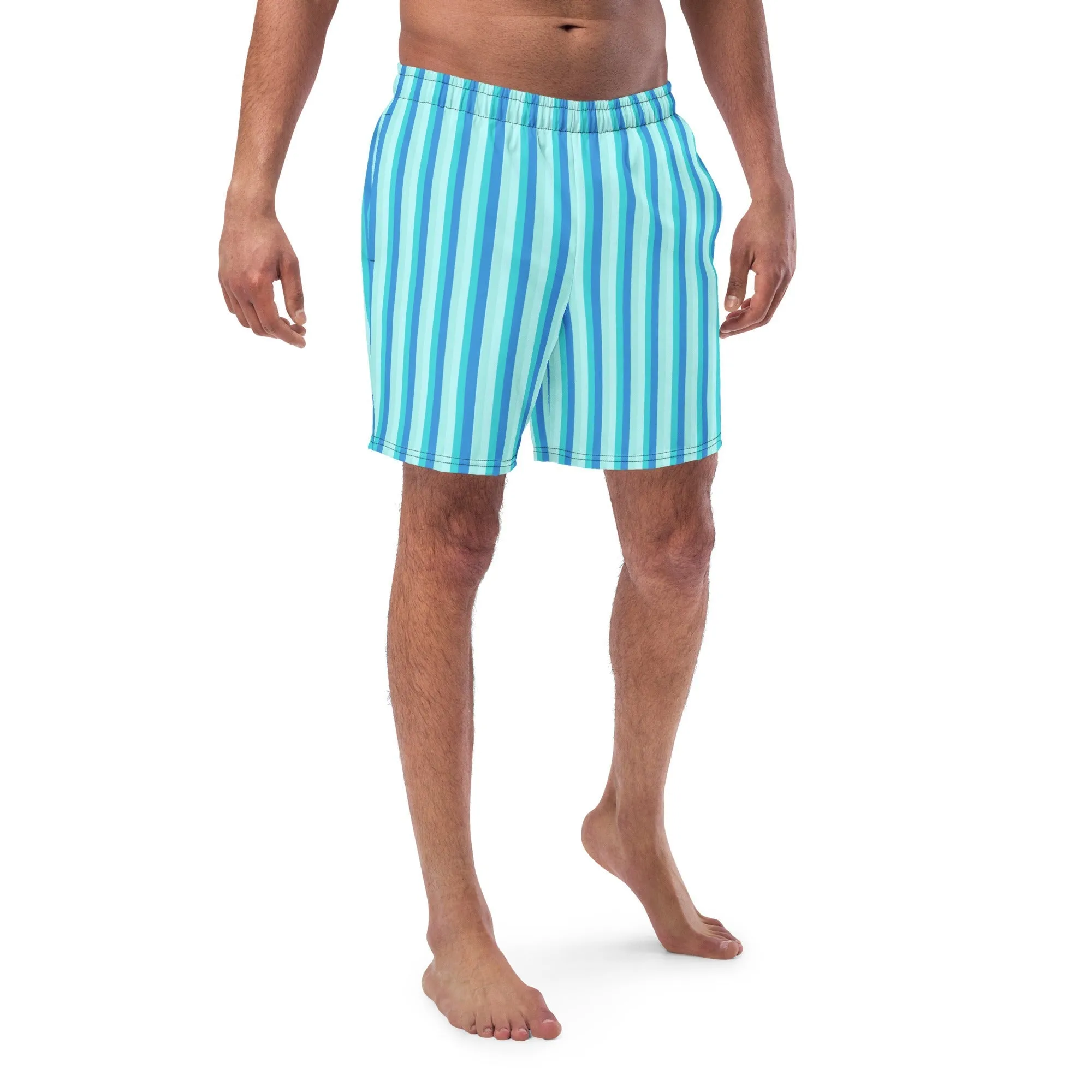 ECO MEN'S SWIM SHORTS - BLUE STRIPES