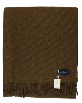 Ermenegildo Zegna Wool Throw Blanket Brown