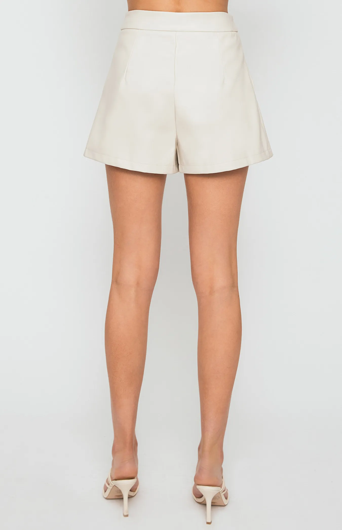 Faux Leather High Waisted Shorts (WPA229A) 