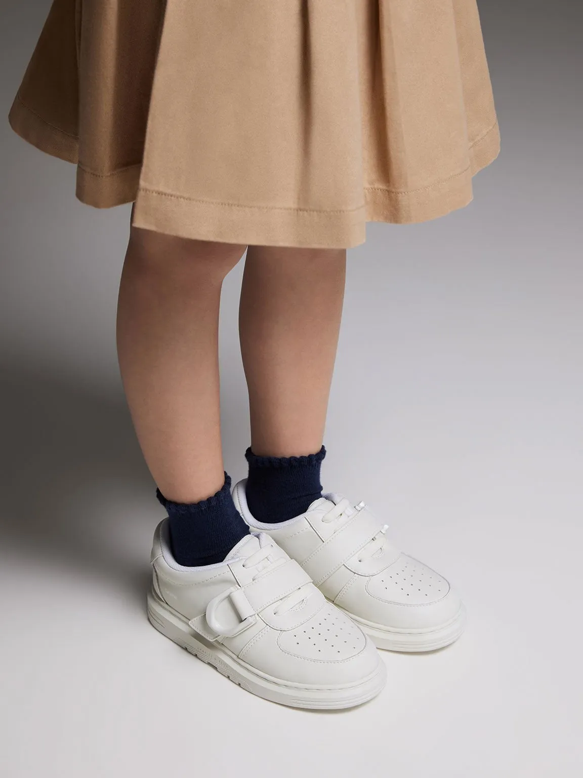 Girls' Gabine Leather Low-Top Sneaker - White