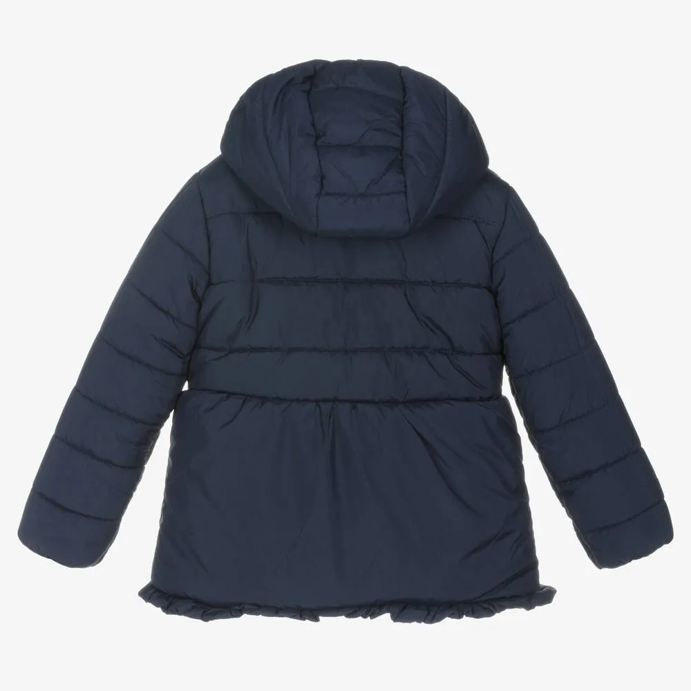 Girls Navy Blue Puffer Coat