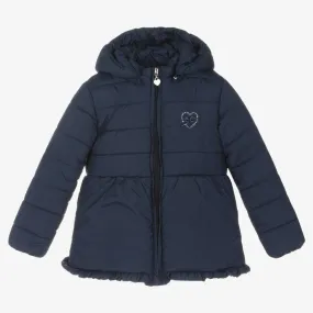 Girls Navy Blue Puffer Coat