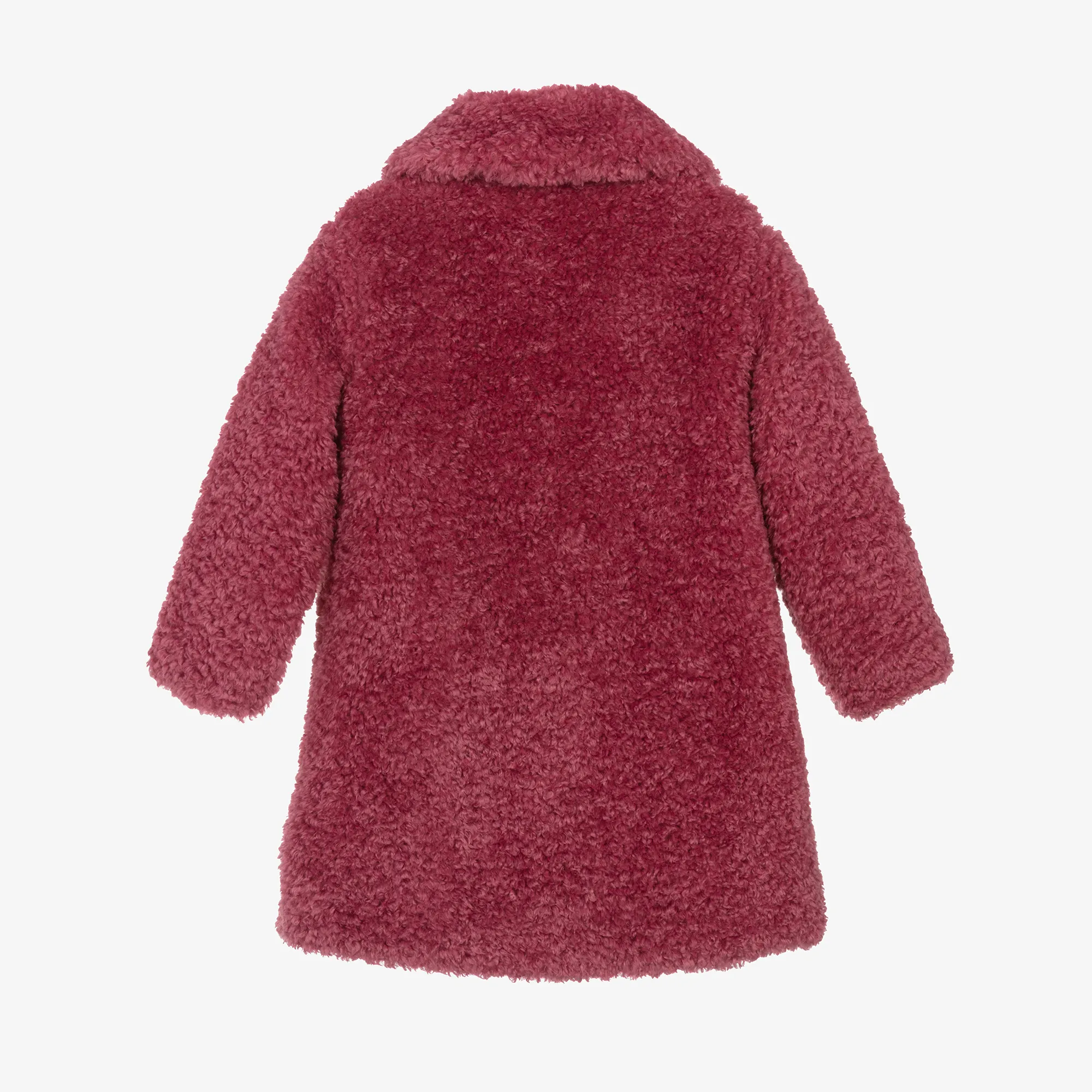 Girls Pink Teddy Fleece Coat