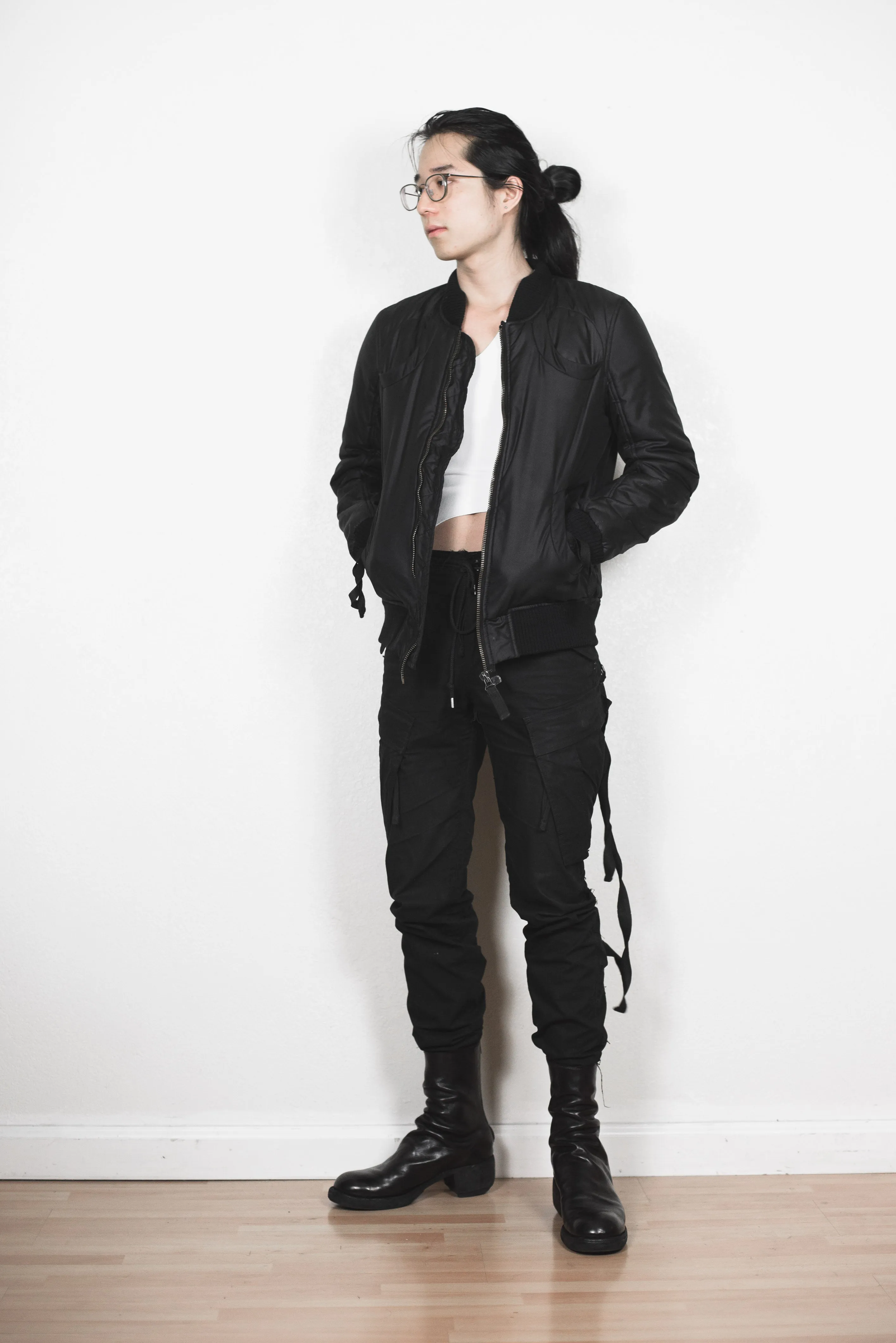 Helmut Lang AW03 Bondage Strap Four Pocket MA-1 Bomber