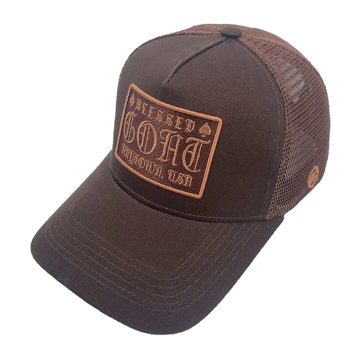 Hudson Outerwear Goat Unisex Trucker Hat 457-BRN Brown