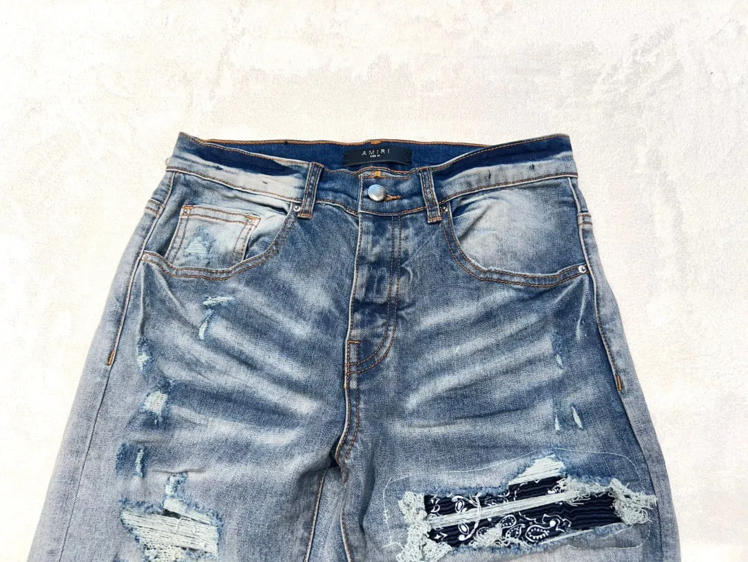 Jeans Light Blue & Bandana Style Patch 2024