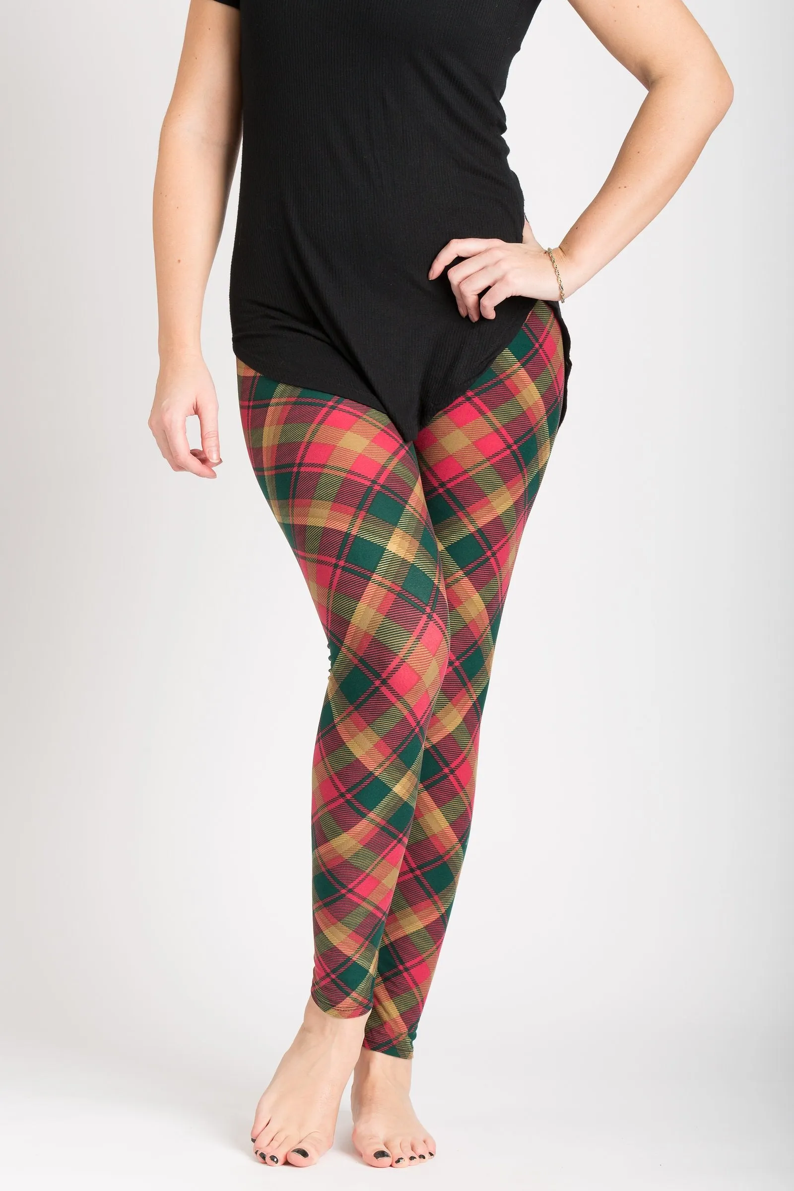 Legging + Headband + Scrunchie Gift Bundle // Maple Leaf Tartan