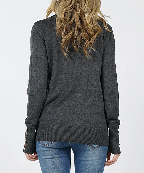 Long Sleeve Button Cuff Sweater