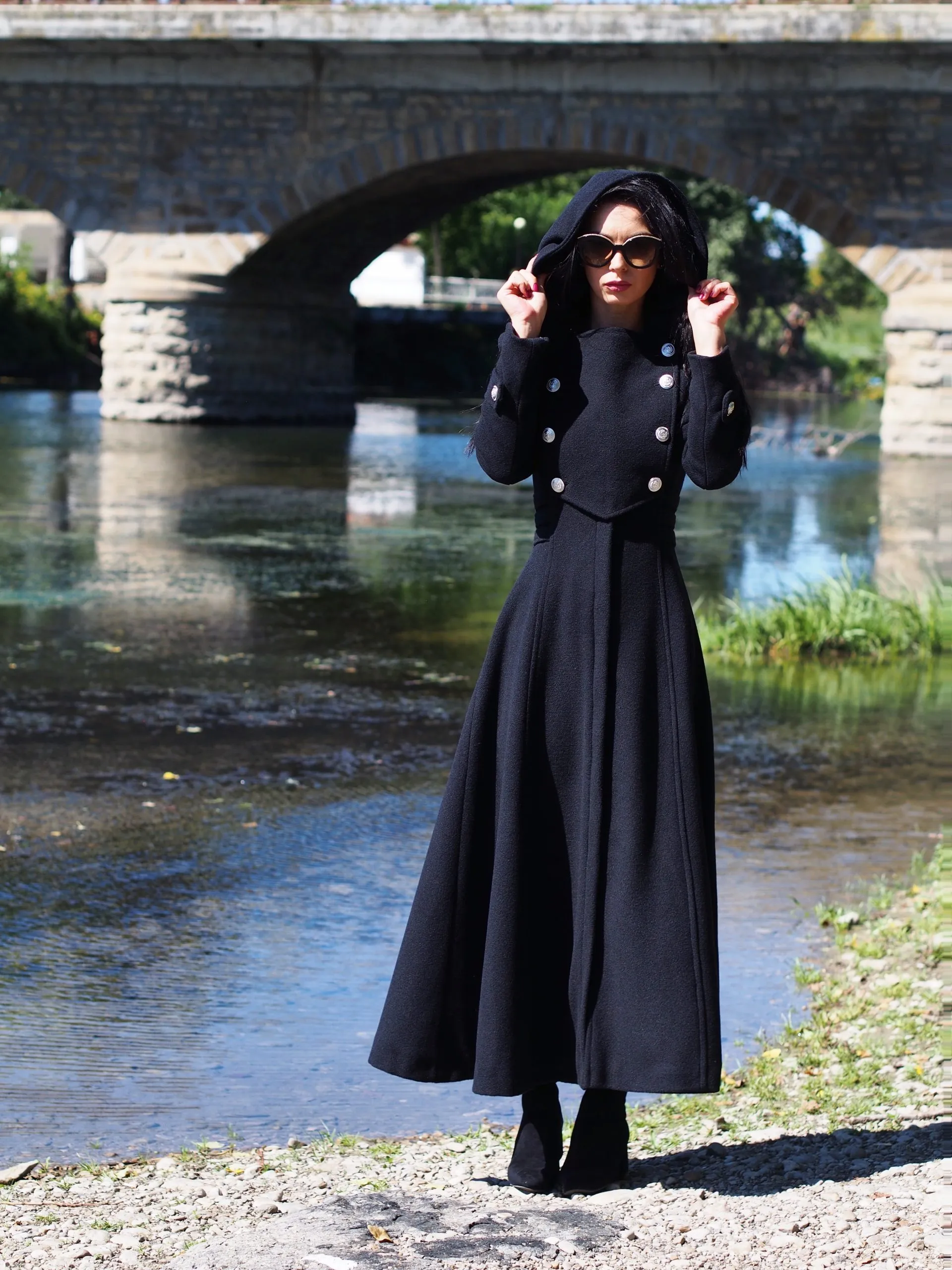 Long Wool coat women,Long cashmere coat,women wool coat,black wool coat,black cashmere coat,plus size wool coat,maxi coat,winter