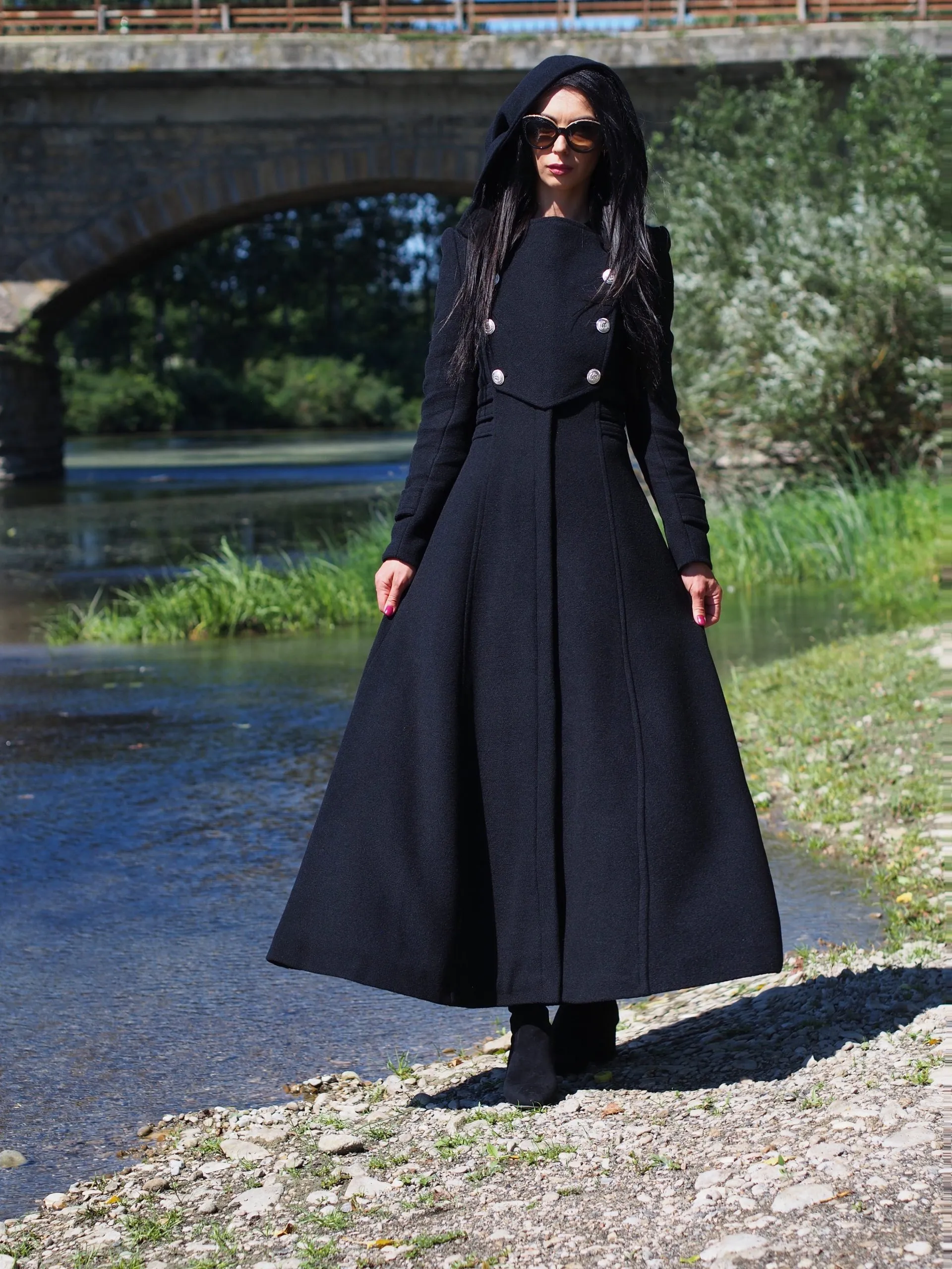 Long Wool coat women,Long cashmere coat,women wool coat,black wool coat,black cashmere coat,plus size wool coat,maxi coat,winter