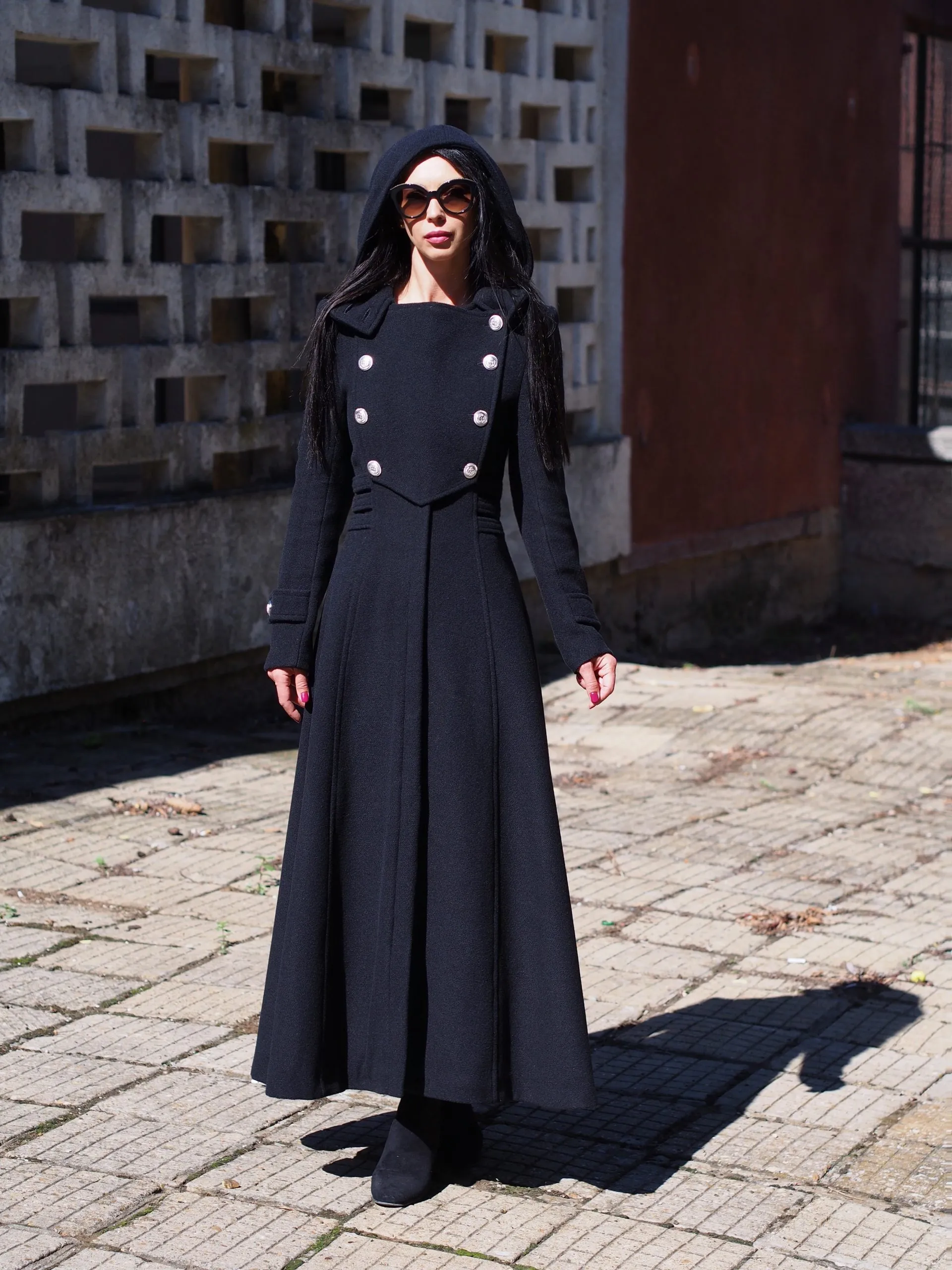 Long Wool coat women,Long cashmere coat,women wool coat,black wool coat,black cashmere coat,plus size wool coat,maxi coat,winter