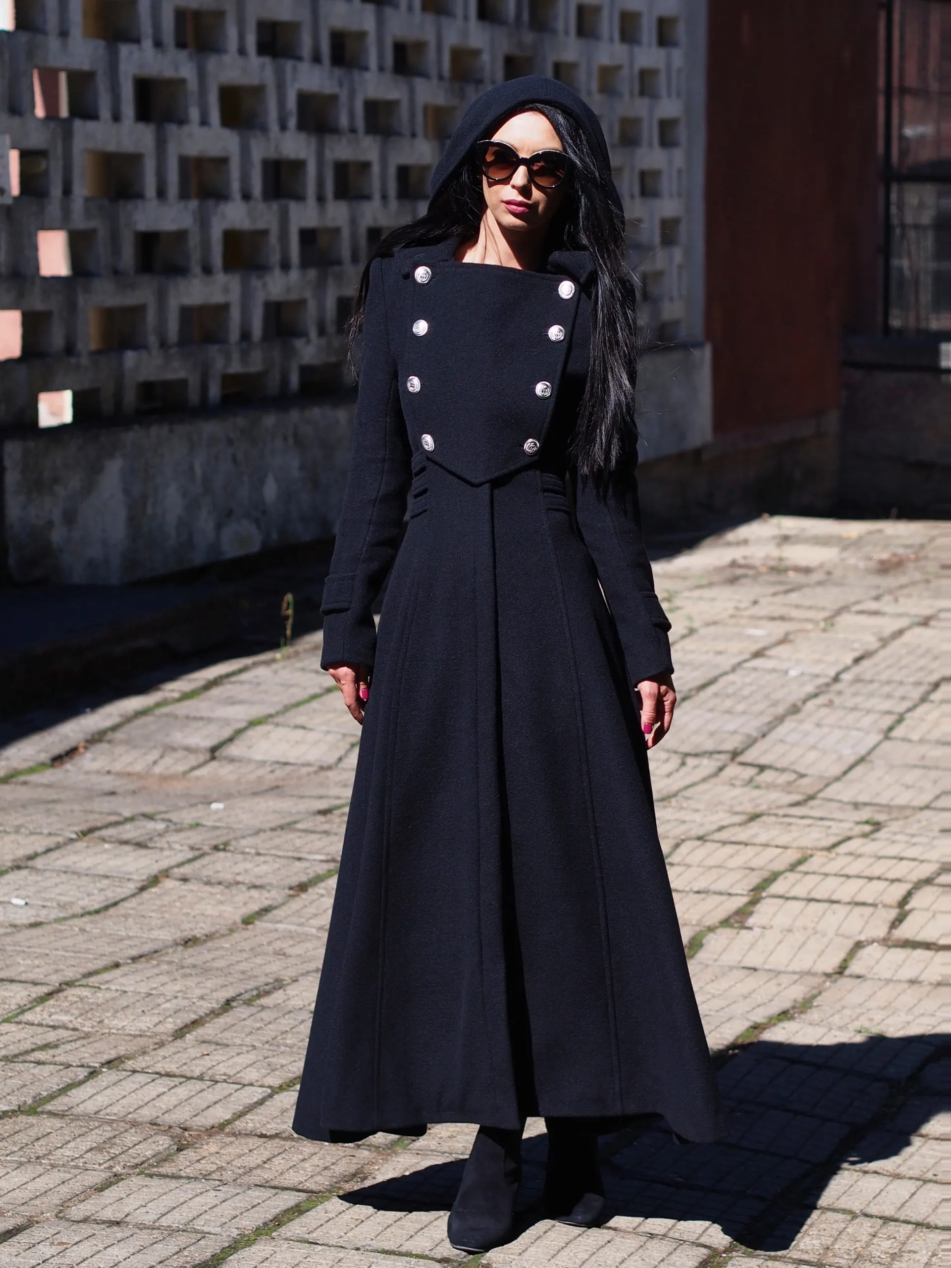 Long Wool coat women,Long cashmere coat,women wool coat,black wool coat,black cashmere coat,plus size wool coat,maxi coat,winter