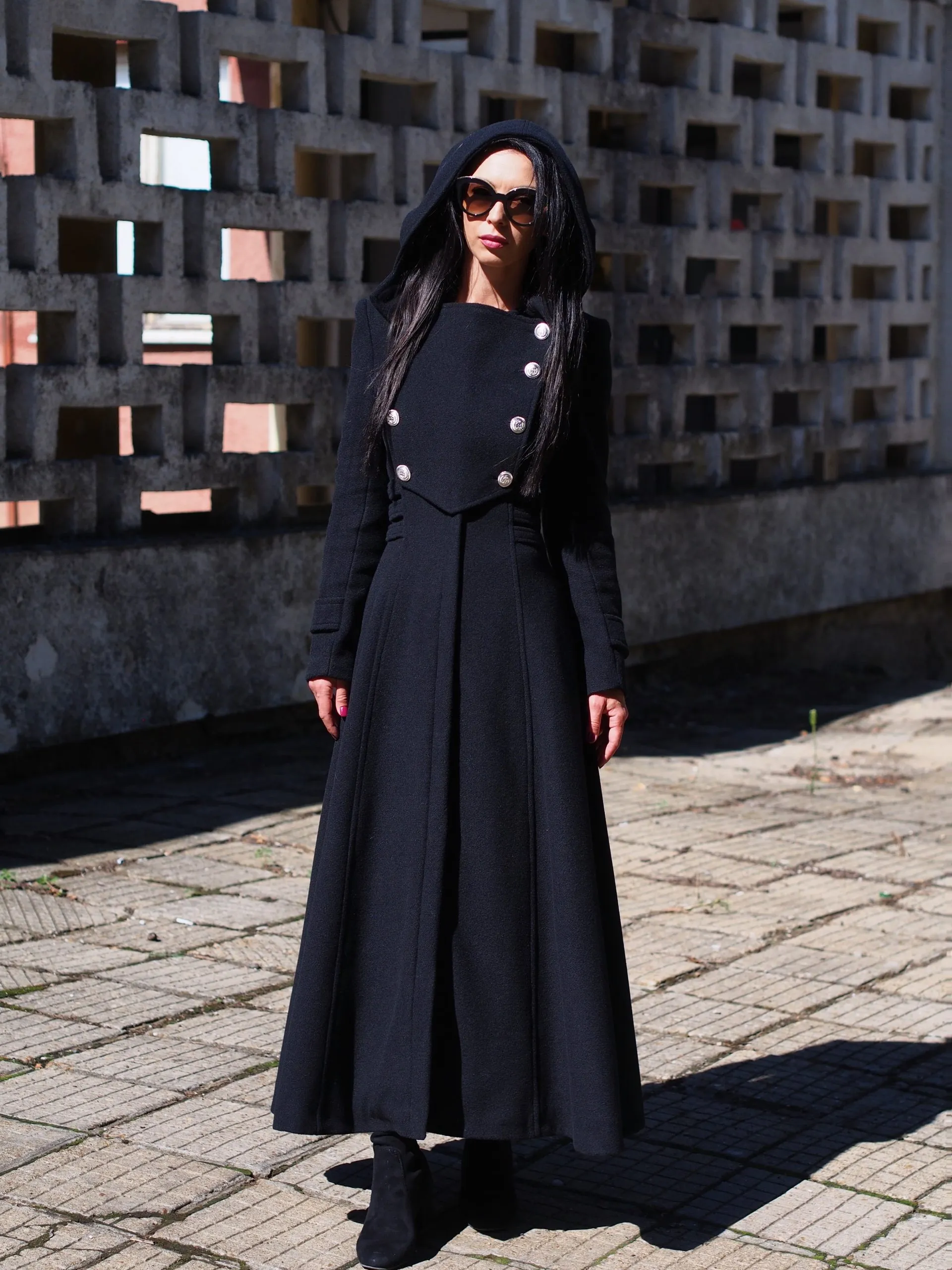 Long Wool coat women,Long cashmere coat,women wool coat,black wool coat,black cashmere coat,plus size wool coat,maxi coat,winter