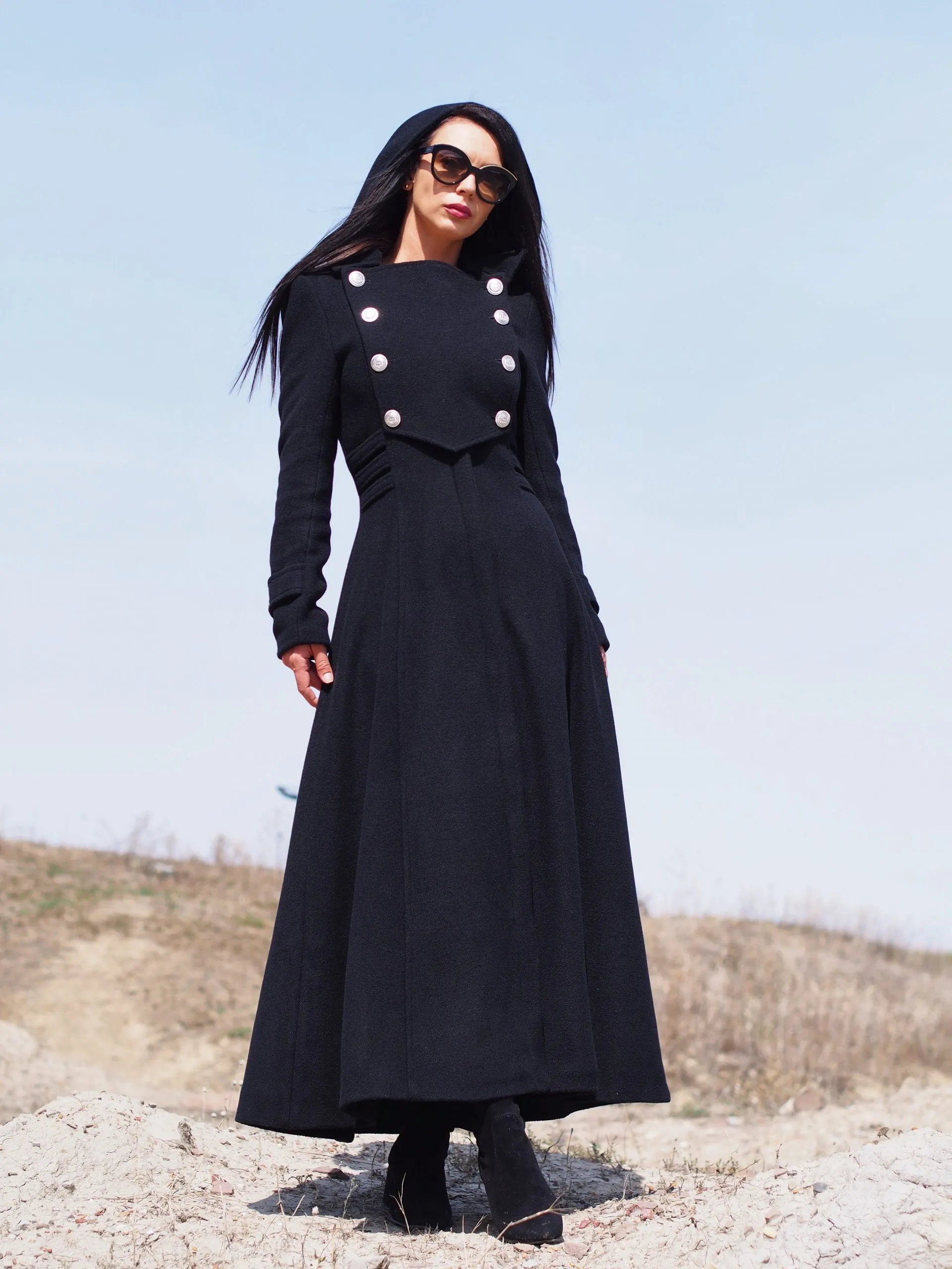 Long Wool coat women,Long cashmere coat,women wool coat,black wool coat,black cashmere coat,plus size wool coat,maxi coat,winter