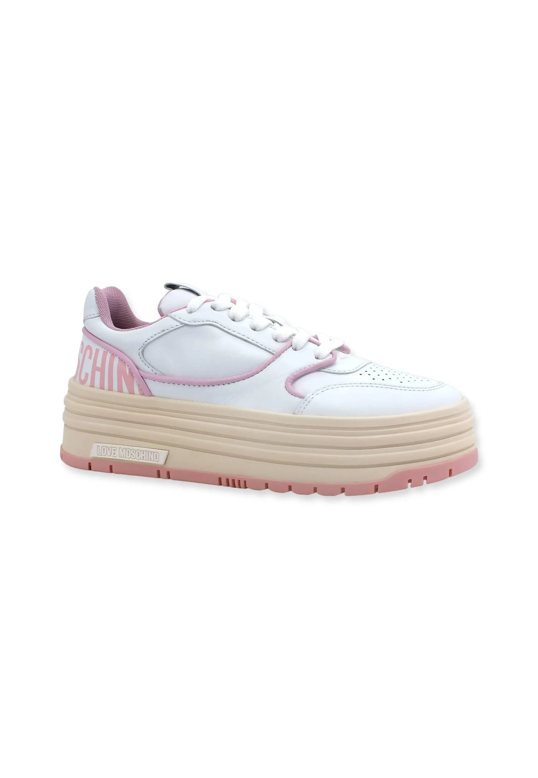 LOVE MOSCHINO Sneaker Platform Donna Bianco Rosa JA15426G1GIA010B