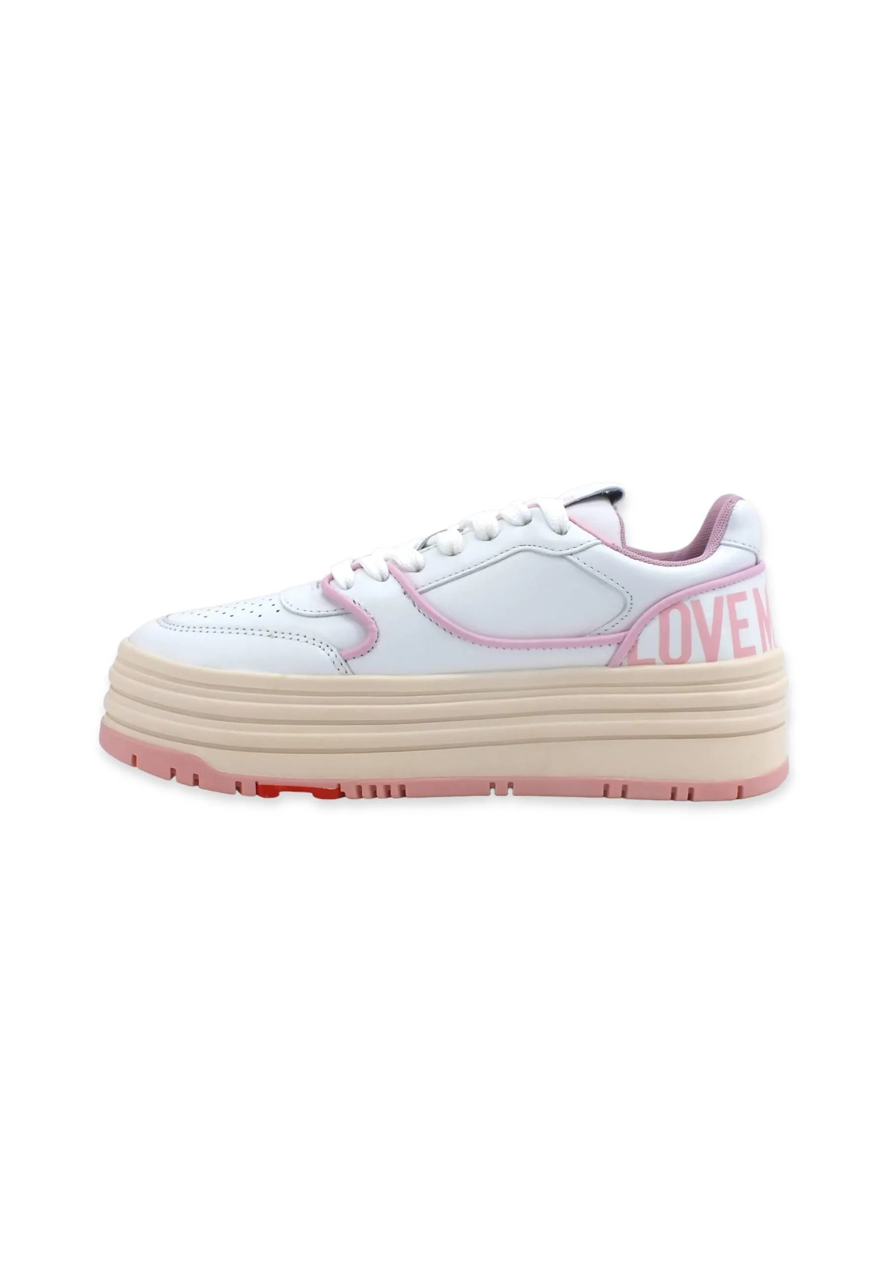 LOVE MOSCHINO Sneaker Platform Donna Bianco Rosa JA15426G1GIA010B