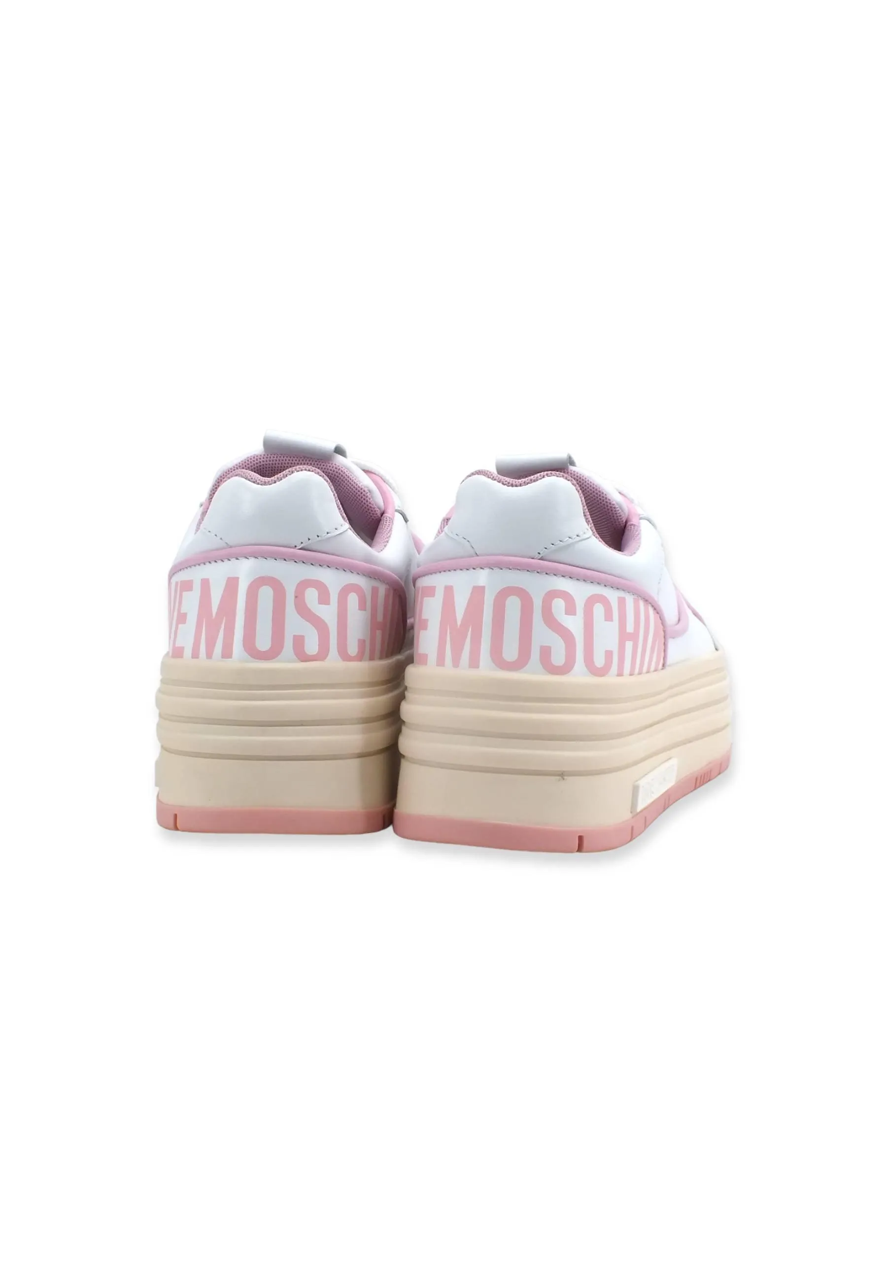 LOVE MOSCHINO Sneaker Platform Donna Bianco Rosa JA15426G1GIA010B