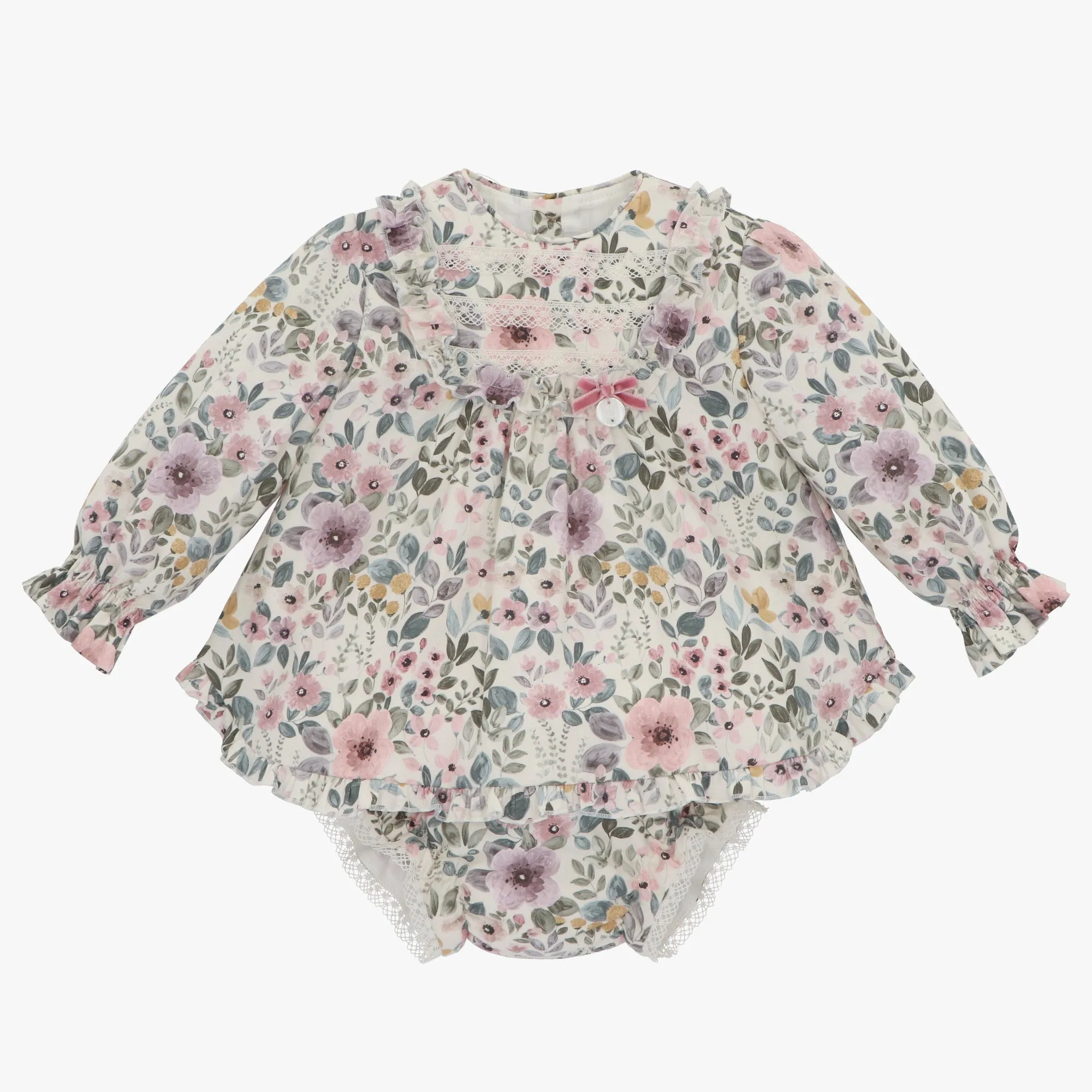 Martin Aranda LS Floral Dress & Bloomer Outfit