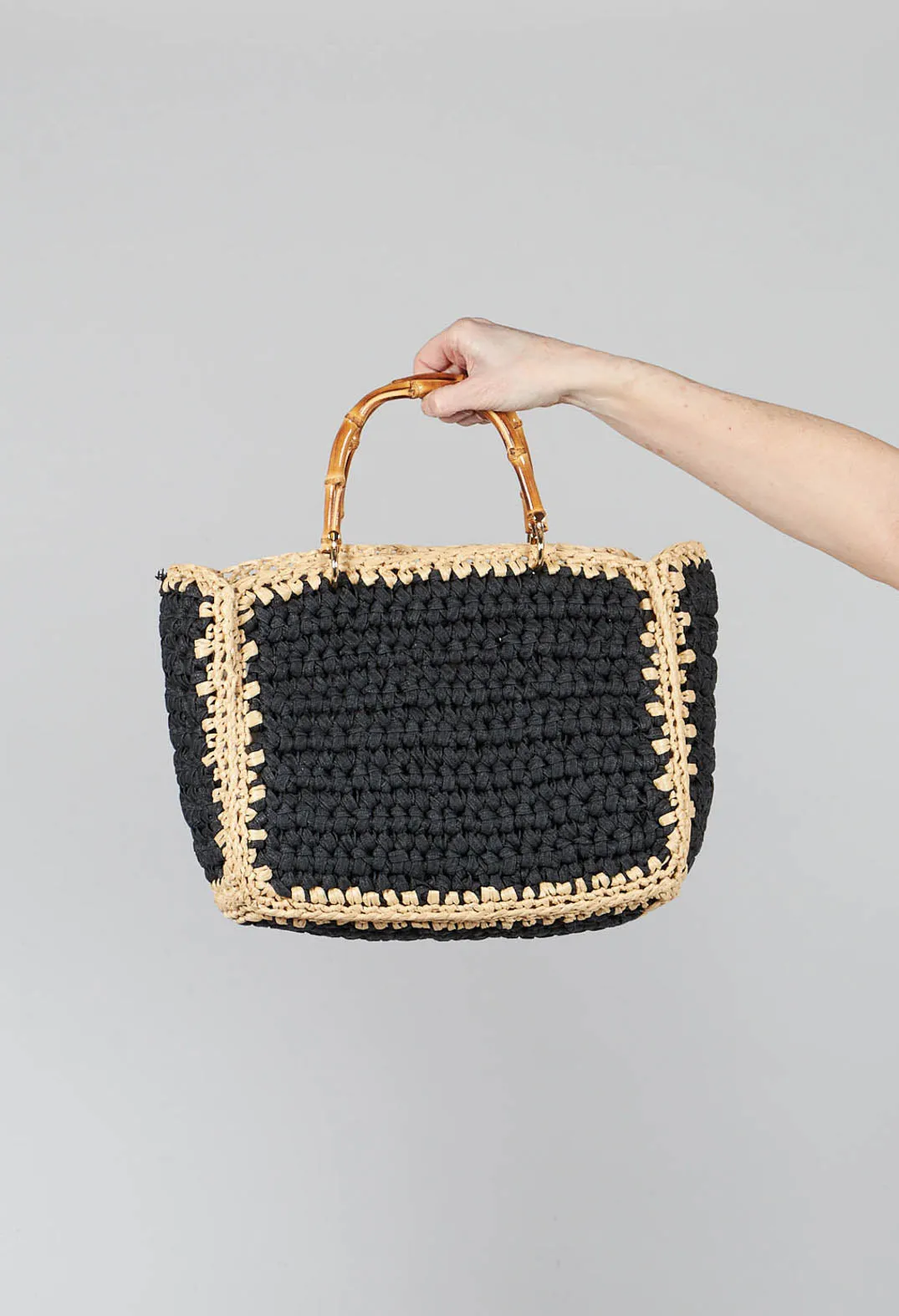 Milos Crochet Bag in Black