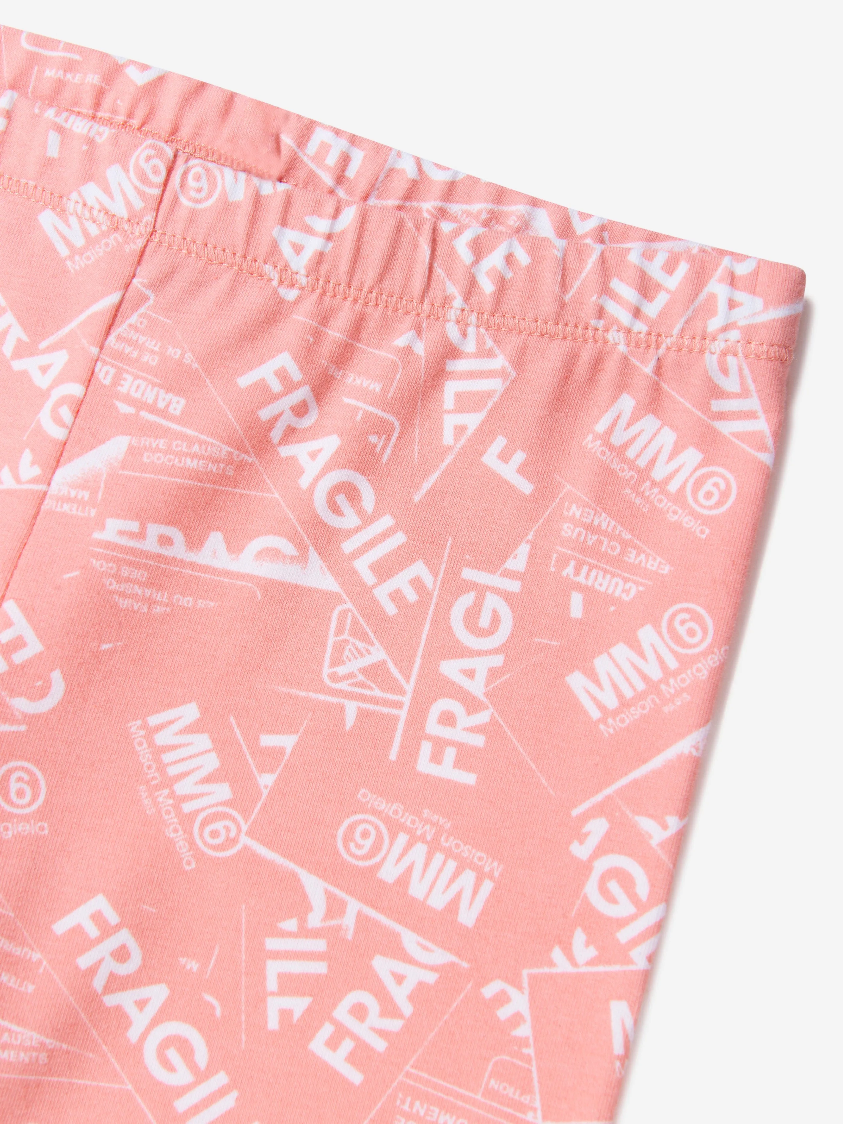 MM6 Maison Margiela Kids Fragile Logo Print Leggings