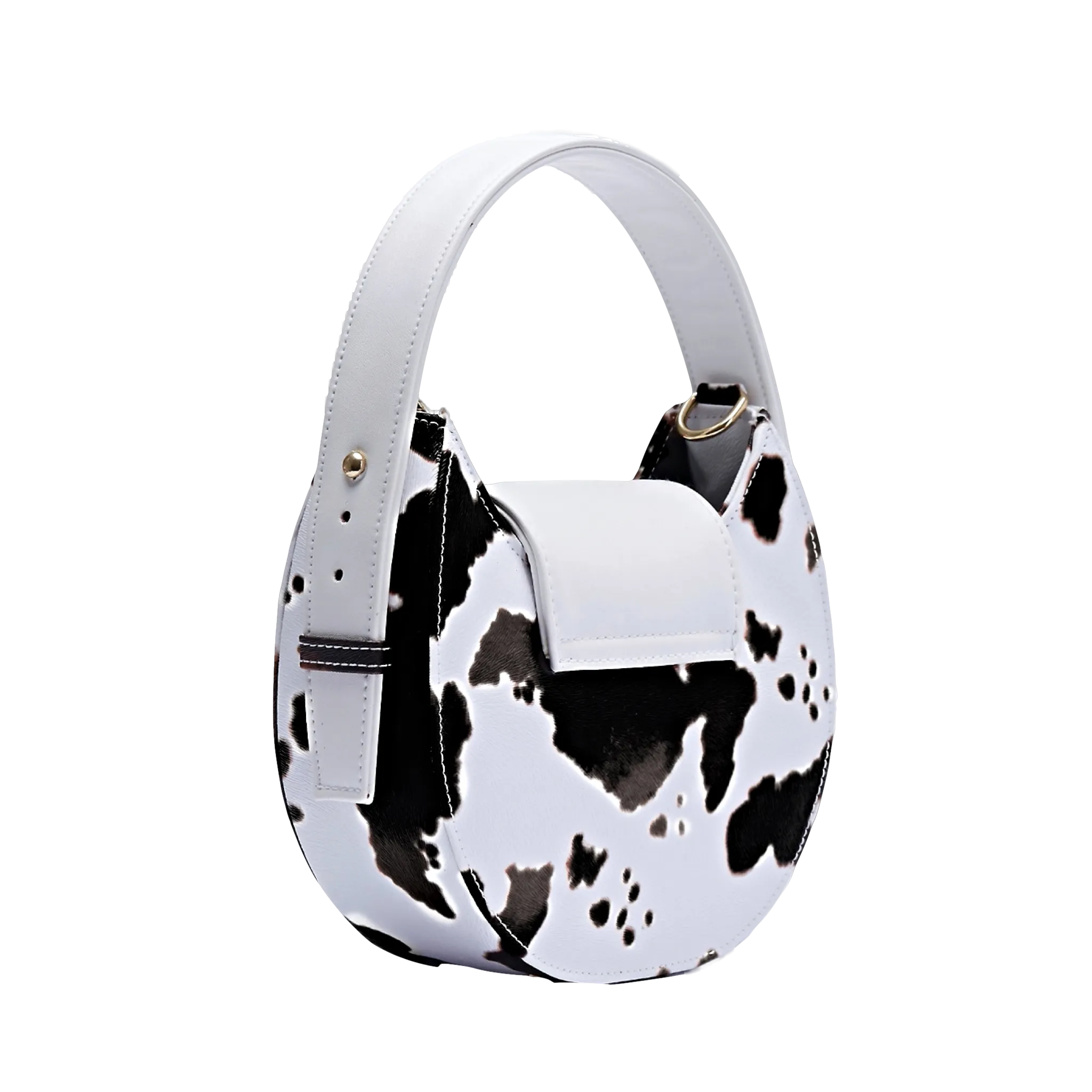 Mow - White x Black - Halfmoon bag