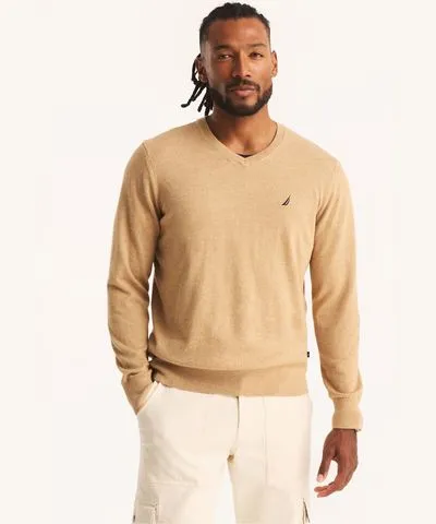 Nautica Mens Navtech V-Neck Deck Sweater