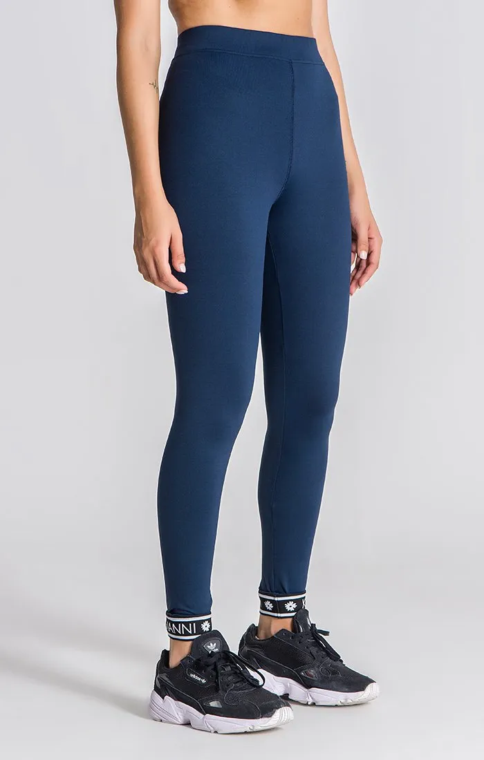 Navy Blue Core Elastic Leggings