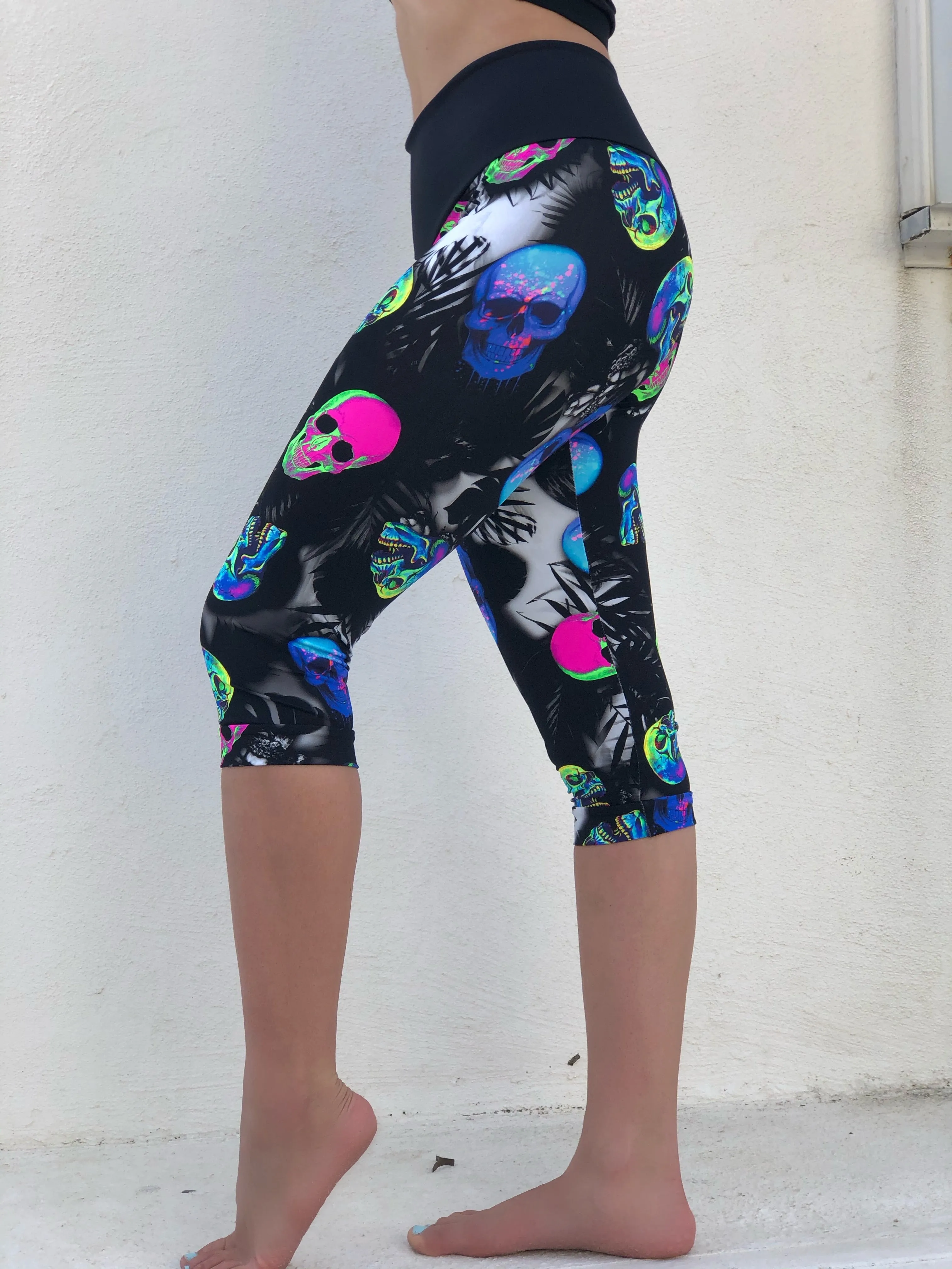 Neon Skull Capris