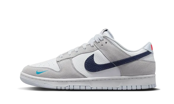 Nike Dunk Low White Grey Navy Aqua Mini Swoosh