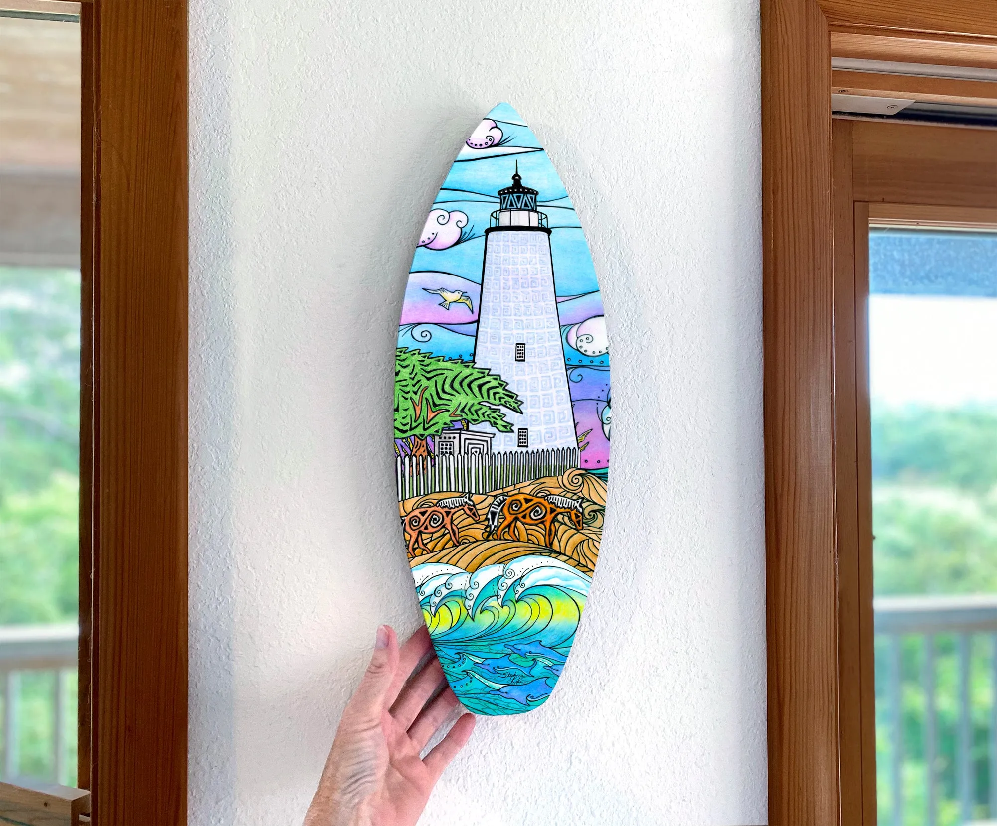 Ocracoke Waves Surfboard Wall Art