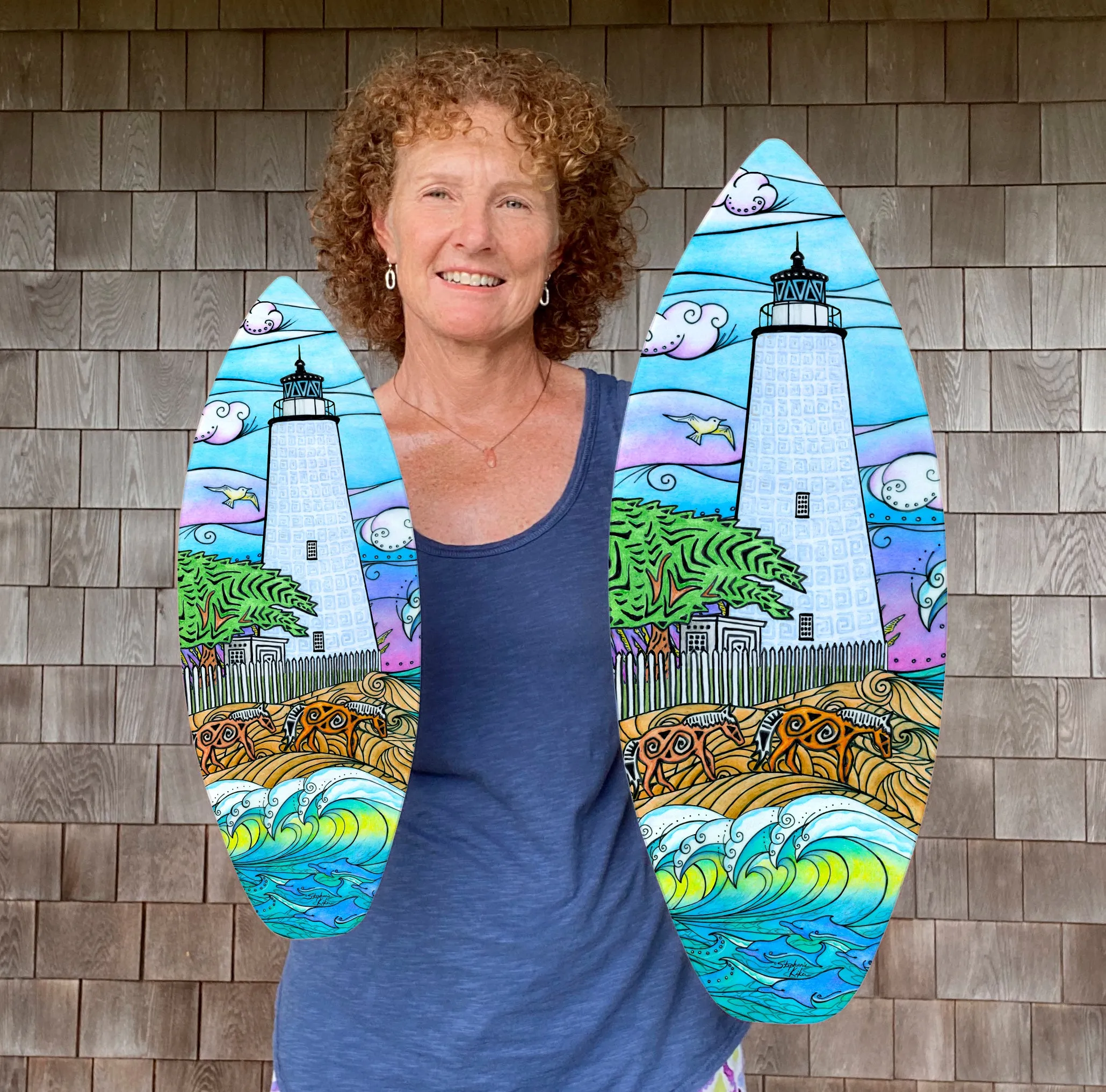 Ocracoke Waves Surfboard Wall Art